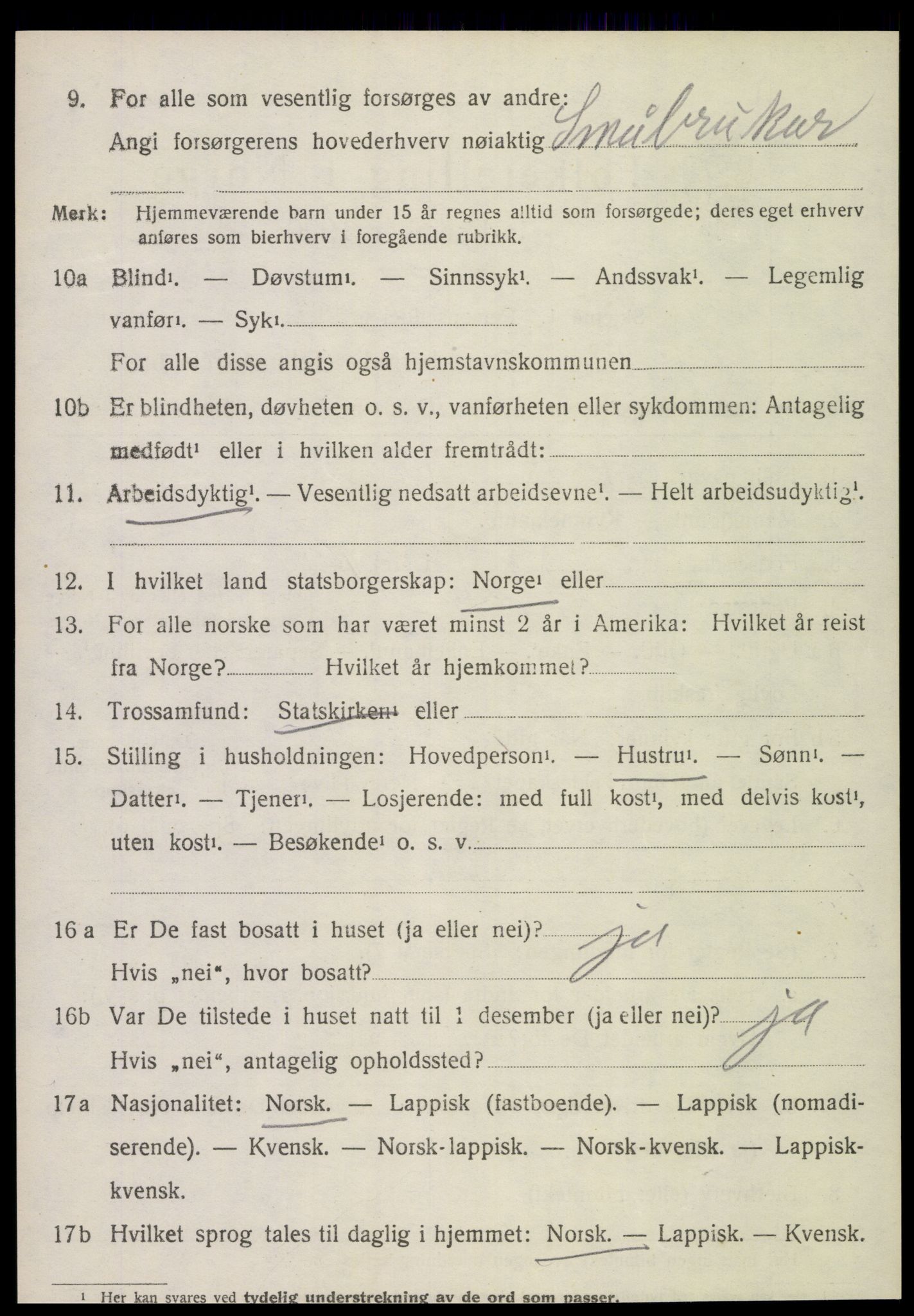 SAT, 1920 census for Sparbu, 1920, p. 5362