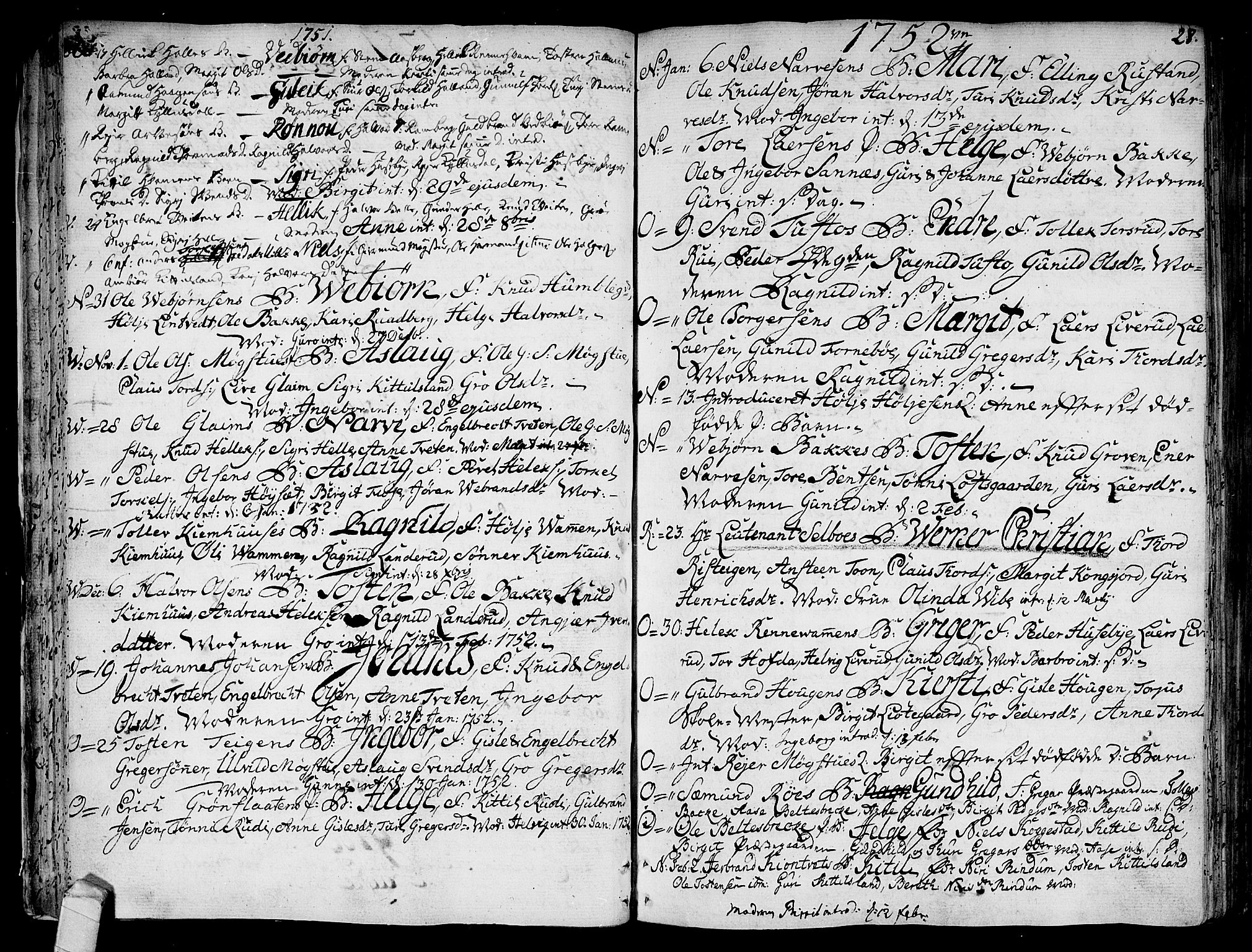 Rollag kirkebøker, SAKO/A-240/F/Fa/L0003: Parish register (official) no. I 3, 1743-1778, p. 28