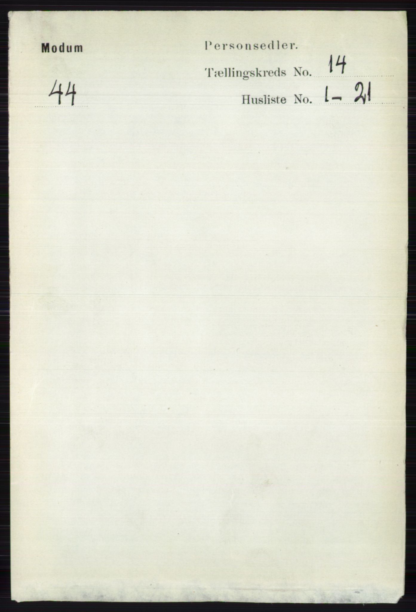RA, 1891 census for 0623 Modum, 1891, p. 5464