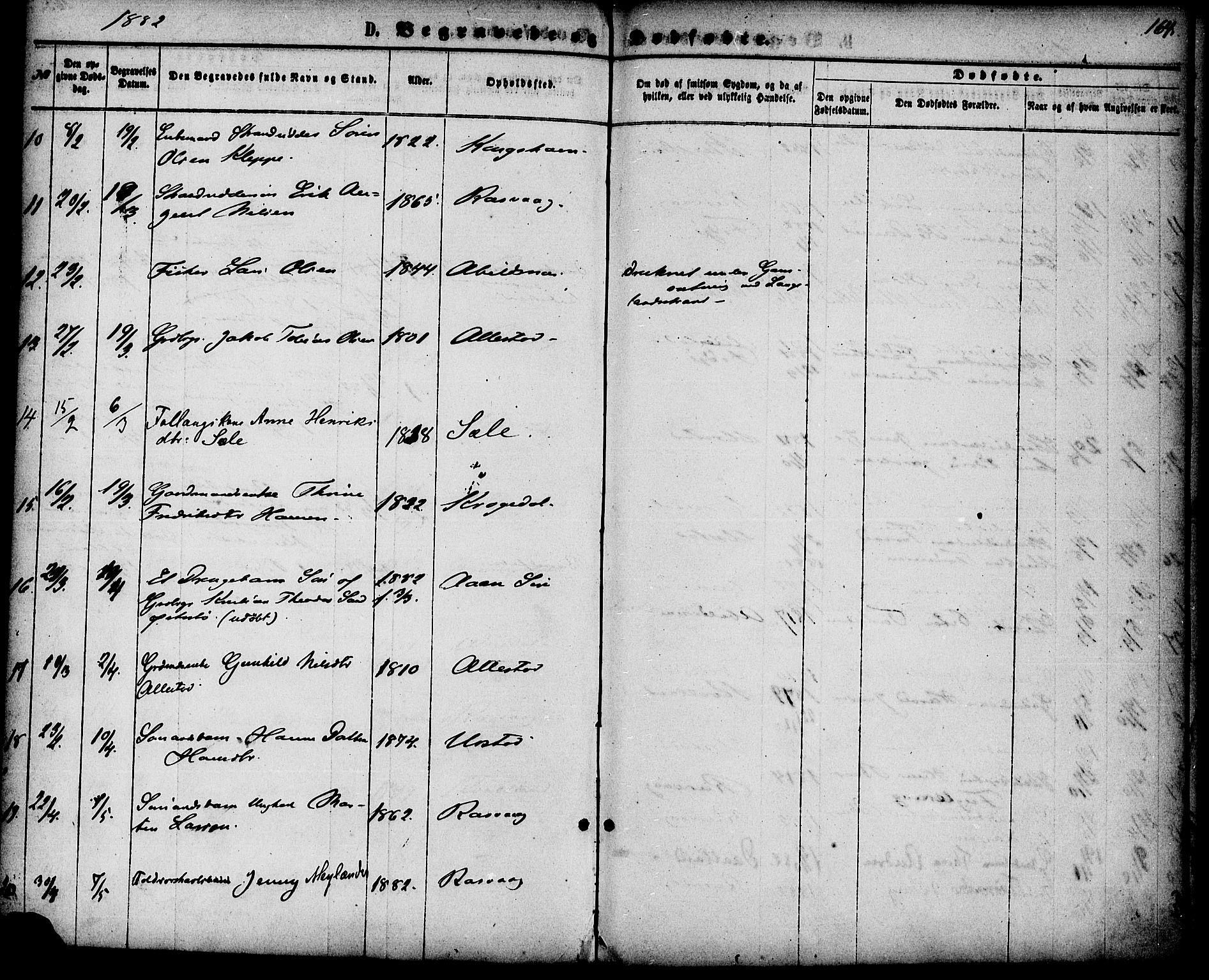 Flekkefjord sokneprestkontor, AV/SAK-1111-0012/F/Fa/Fab/L0005: Parish register (official) no. A 5, 1870-1886, p. 164