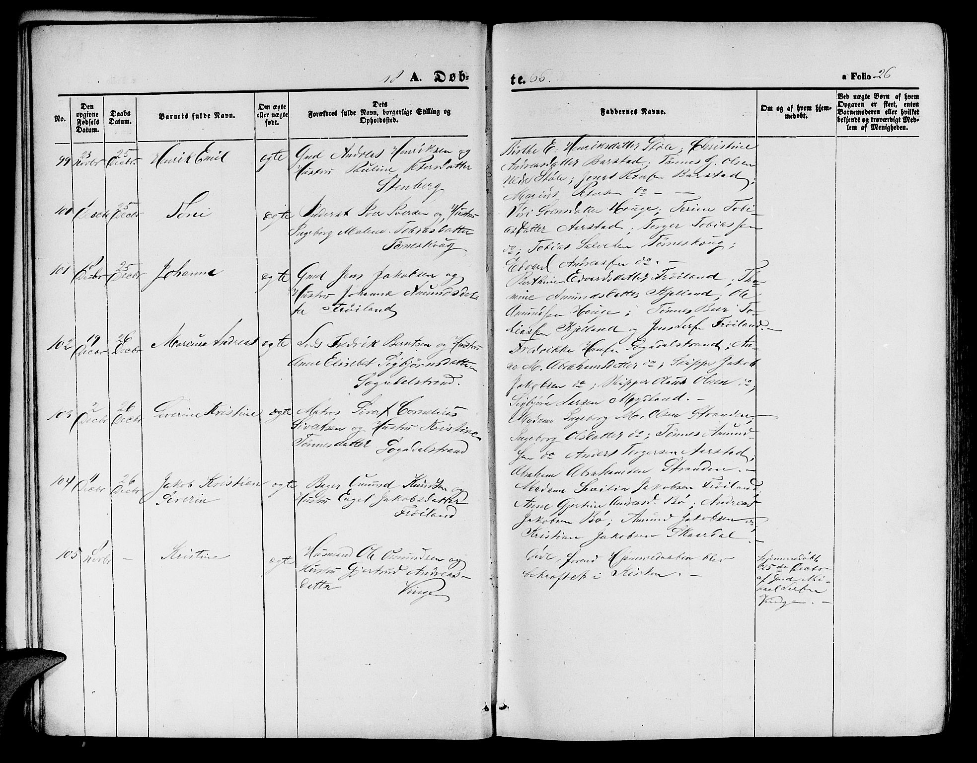 Sokndal sokneprestkontor, SAST/A-101808: Parish register (copy) no. B 3, 1865-1879, p. 26