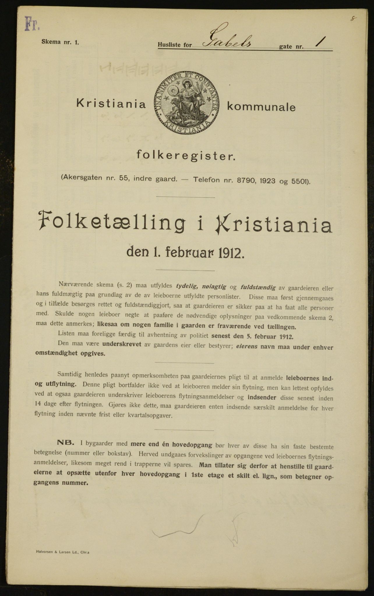 OBA, Municipal Census 1912 for Kristiania, 1912, p. 28338