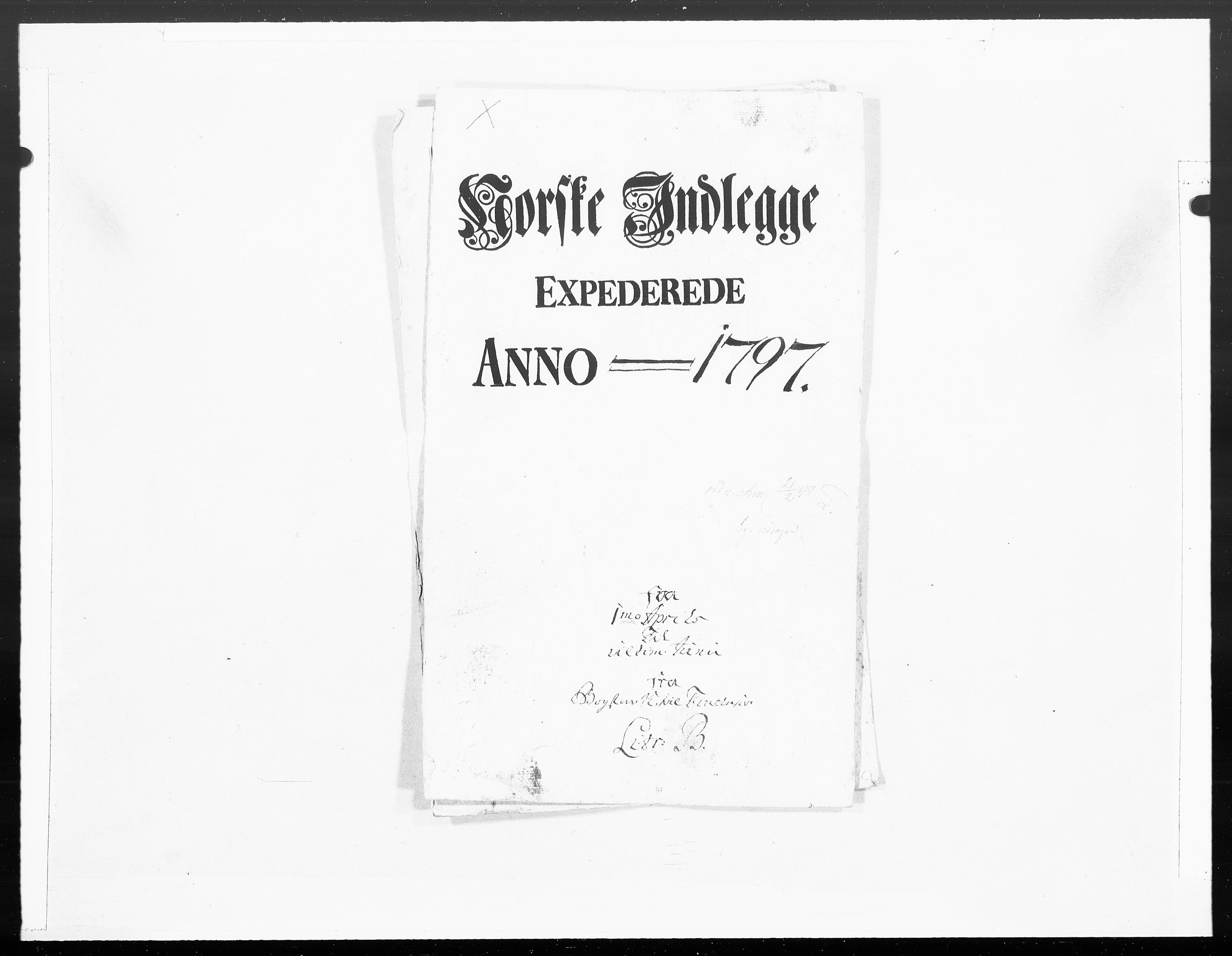 Danske Kanselli 1572-1799, AV/RA-EA-3023/F/Fc/Fcc/Fcca/L0309: Norske innlegg 1572-1799, 1797, p. 1