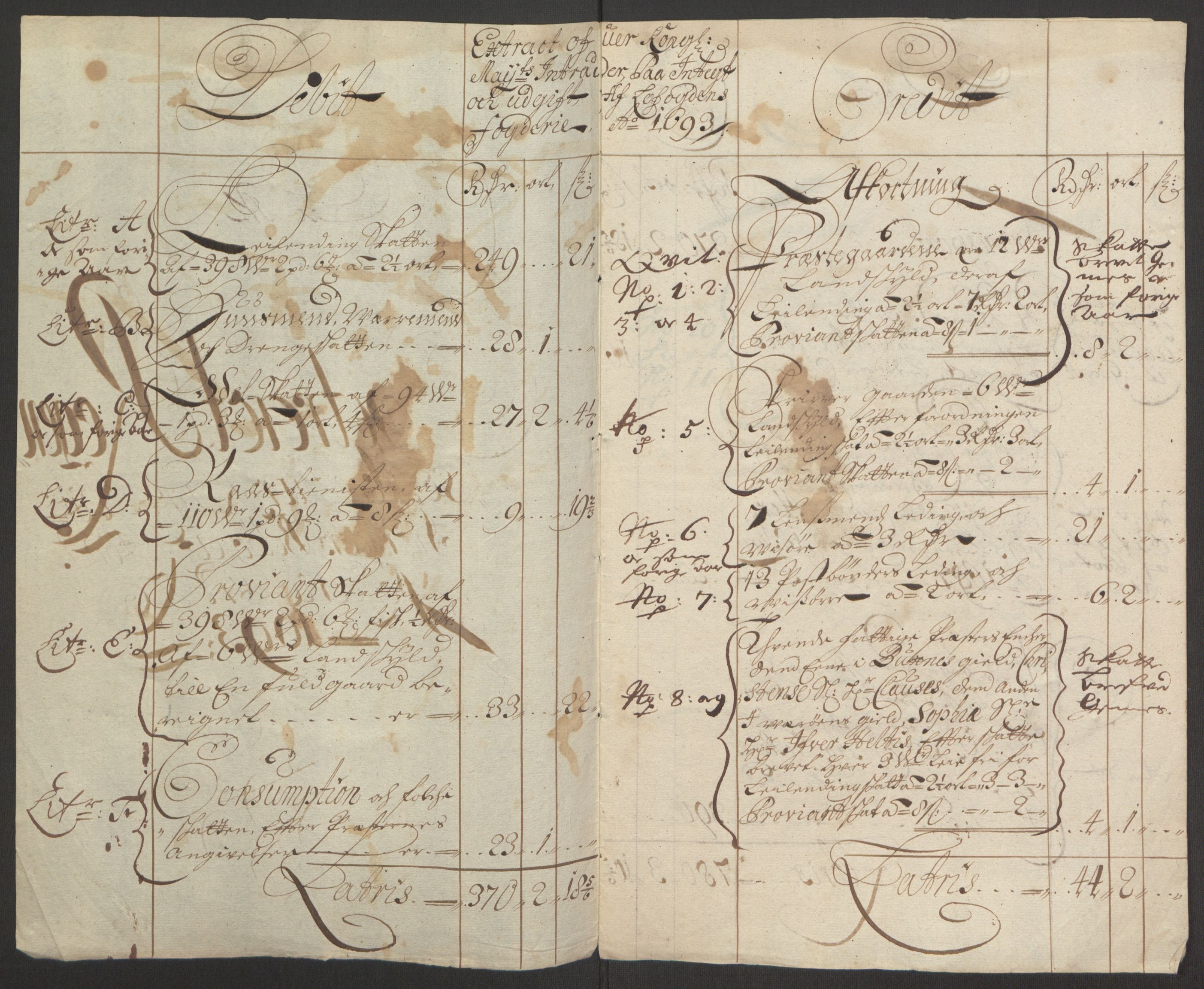 Rentekammeret inntil 1814, Reviderte regnskaper, Fogderegnskap, RA/EA-4092/R67/L4675: Fogderegnskap Vesterålen, Andenes og Lofoten, 1691-1693, p. 224