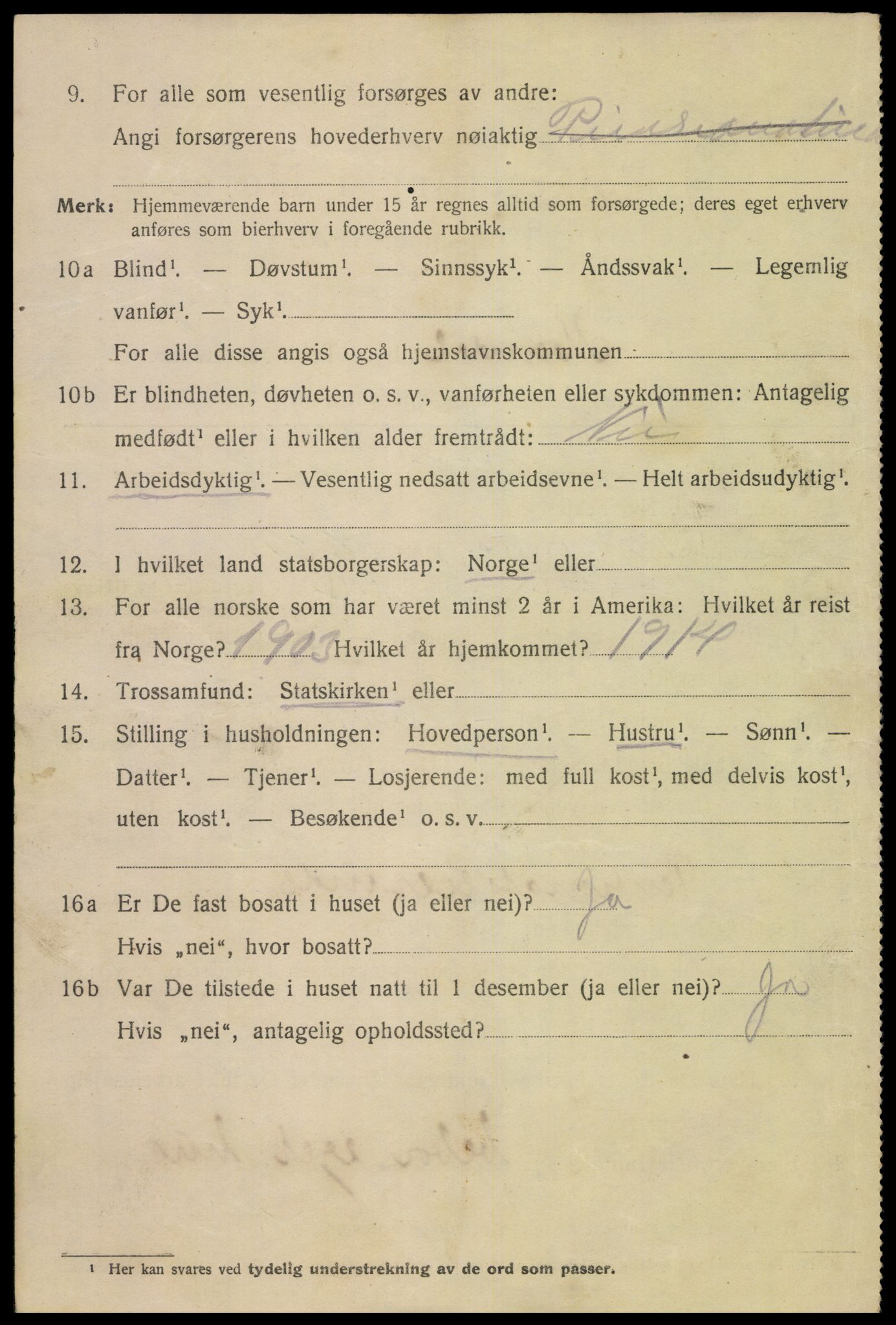 SAK, 1920 census for Mandal, 1920, p. 7026