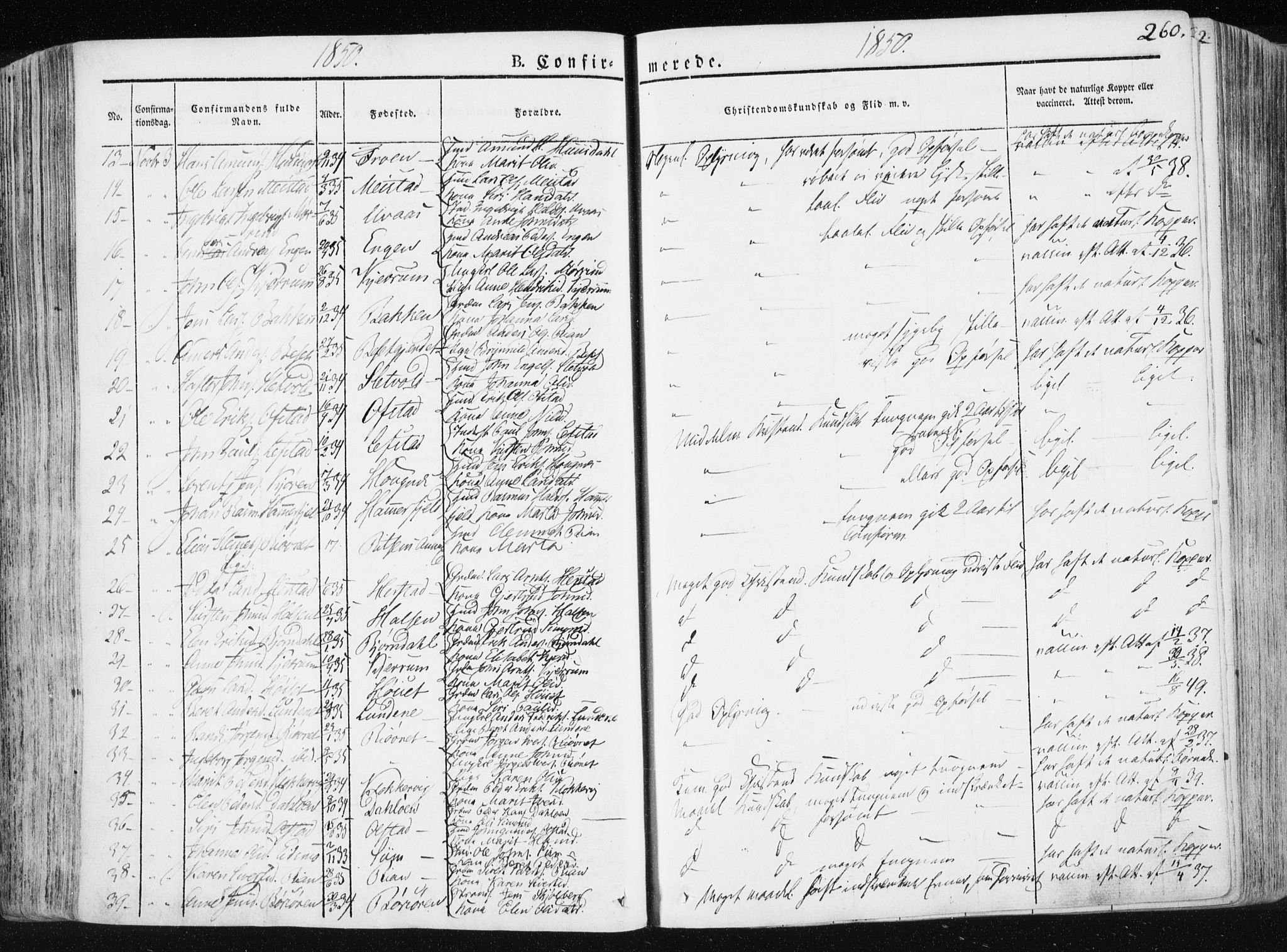 Ministerialprotokoller, klokkerbøker og fødselsregistre - Sør-Trøndelag, SAT/A-1456/665/L0771: Parish register (official) no. 665A06, 1830-1856, p. 260