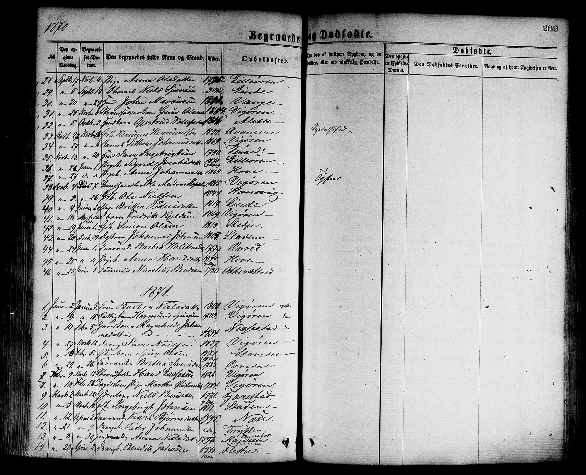 Vik sokneprestembete, AV/SAB-A-81501/H/Haa/Haaa/L0009: Parish register (official) no. A 9, 1866-1877, p. 269