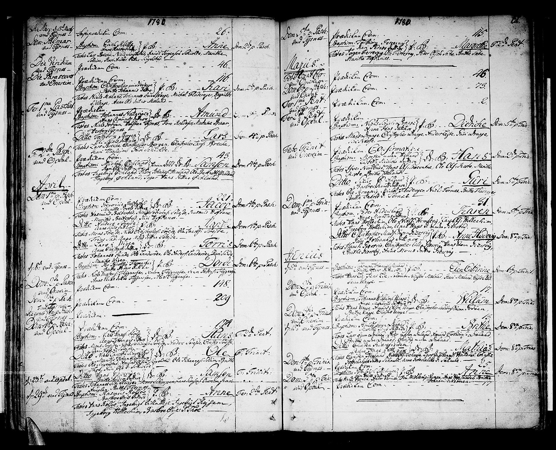 Tysnes sokneprestembete, AV/SAB-A-78601/H/Haa: Parish register (official) no. A 5, 1762-1793, p. 61