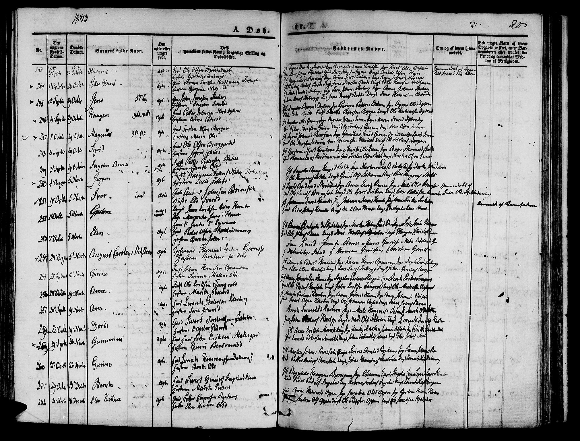 Ministerialprotokoller, klokkerbøker og fødselsregistre - Nord-Trøndelag, SAT/A-1458/709/L0071: Parish register (official) no. 709A11, 1833-1844, p. 203