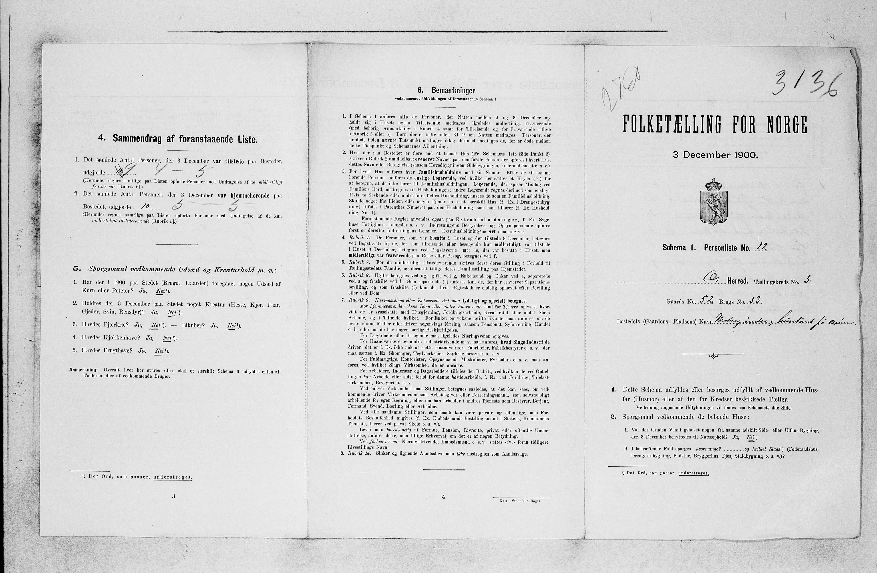 SAB, 1900 census for Os, 1900, p. 64