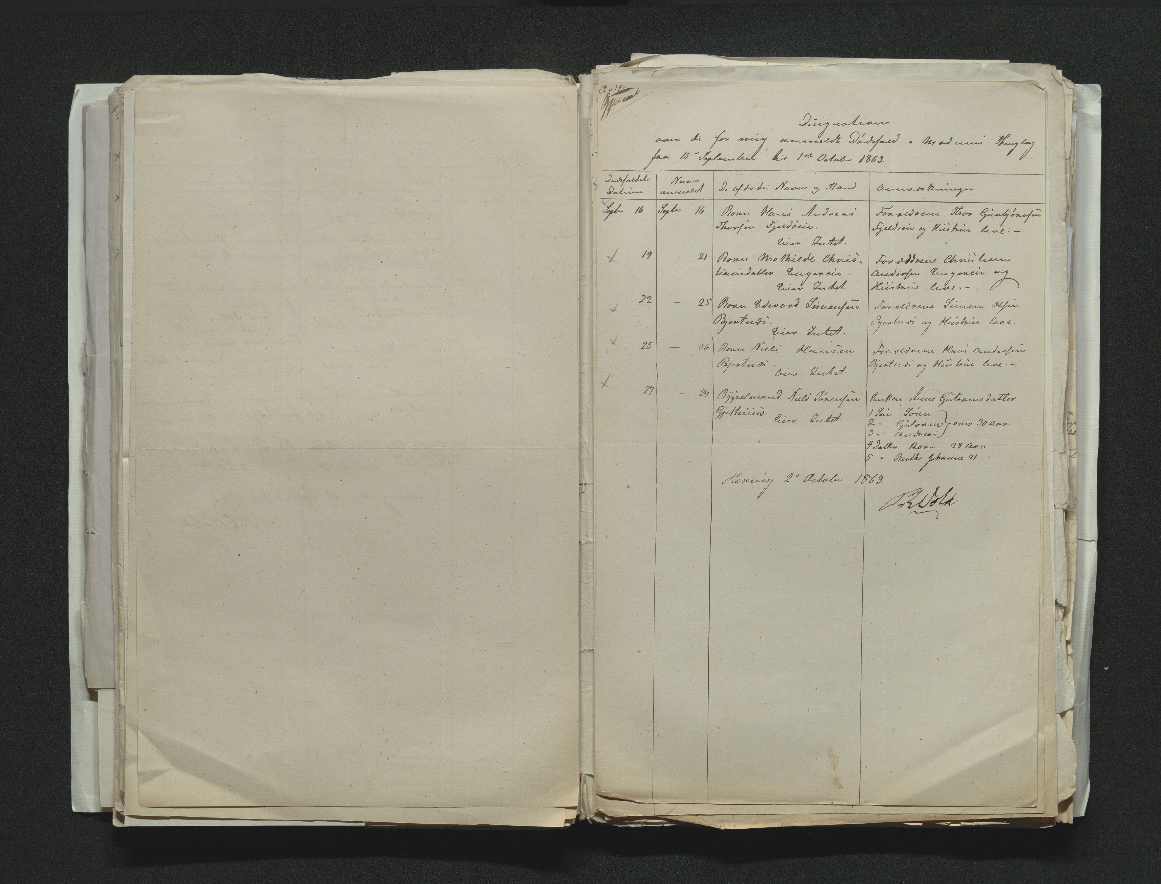 Eiker, Modum og Sigdal sorenskriveri, AV/SAKO-A-123/H/Ha/Hab/L0011: Dødsfallsmeldinger, 1862-1865, p. 255