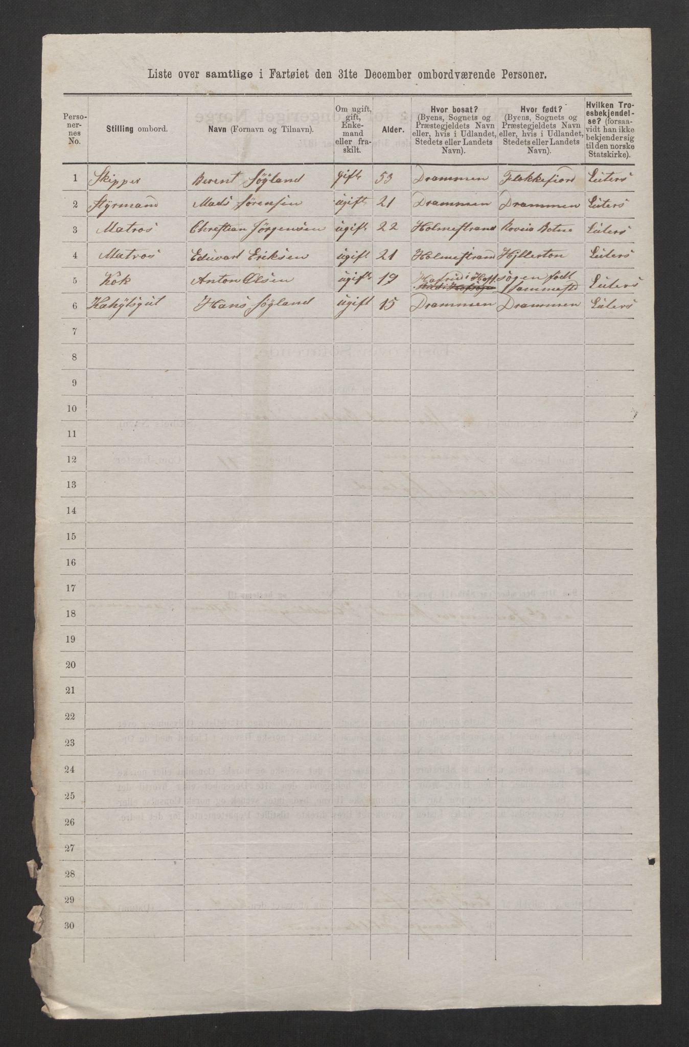 RA, 1875 census, lists of crew on ships: Ships in domestic ports, 1875, p. 167