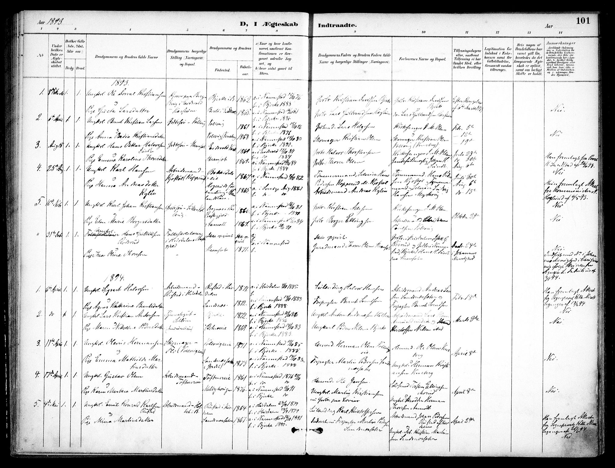 Nannestad prestekontor Kirkebøker, SAO/A-10414a/F/Fc/L0002: Parish register (official) no. III 2, 1893-1907, p. 101