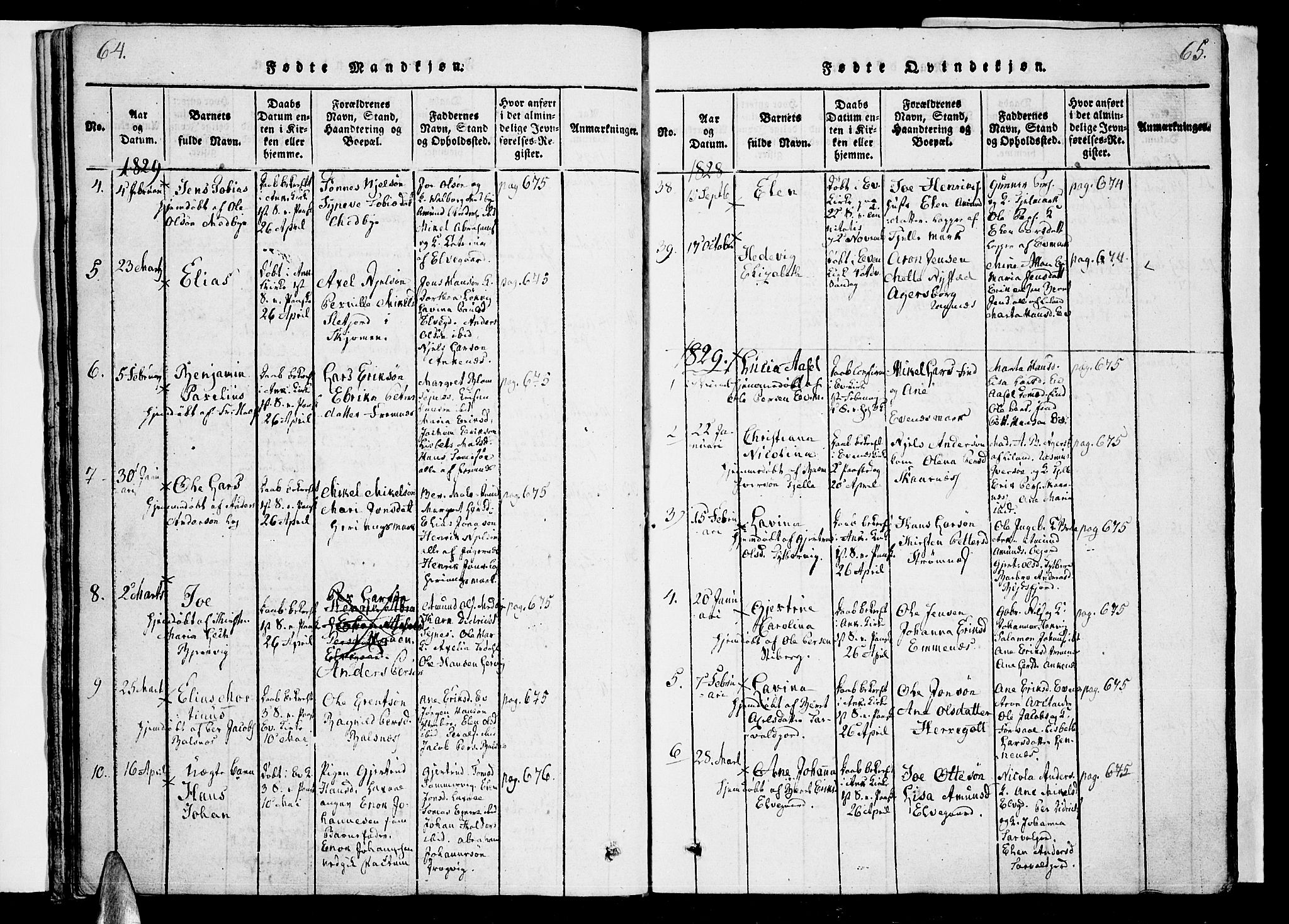 Ministerialprotokoller, klokkerbøker og fødselsregistre - Nordland, AV/SAT-A-1459/863/L0894: Parish register (official) no. 863A06, 1821-1851, p. 64-65