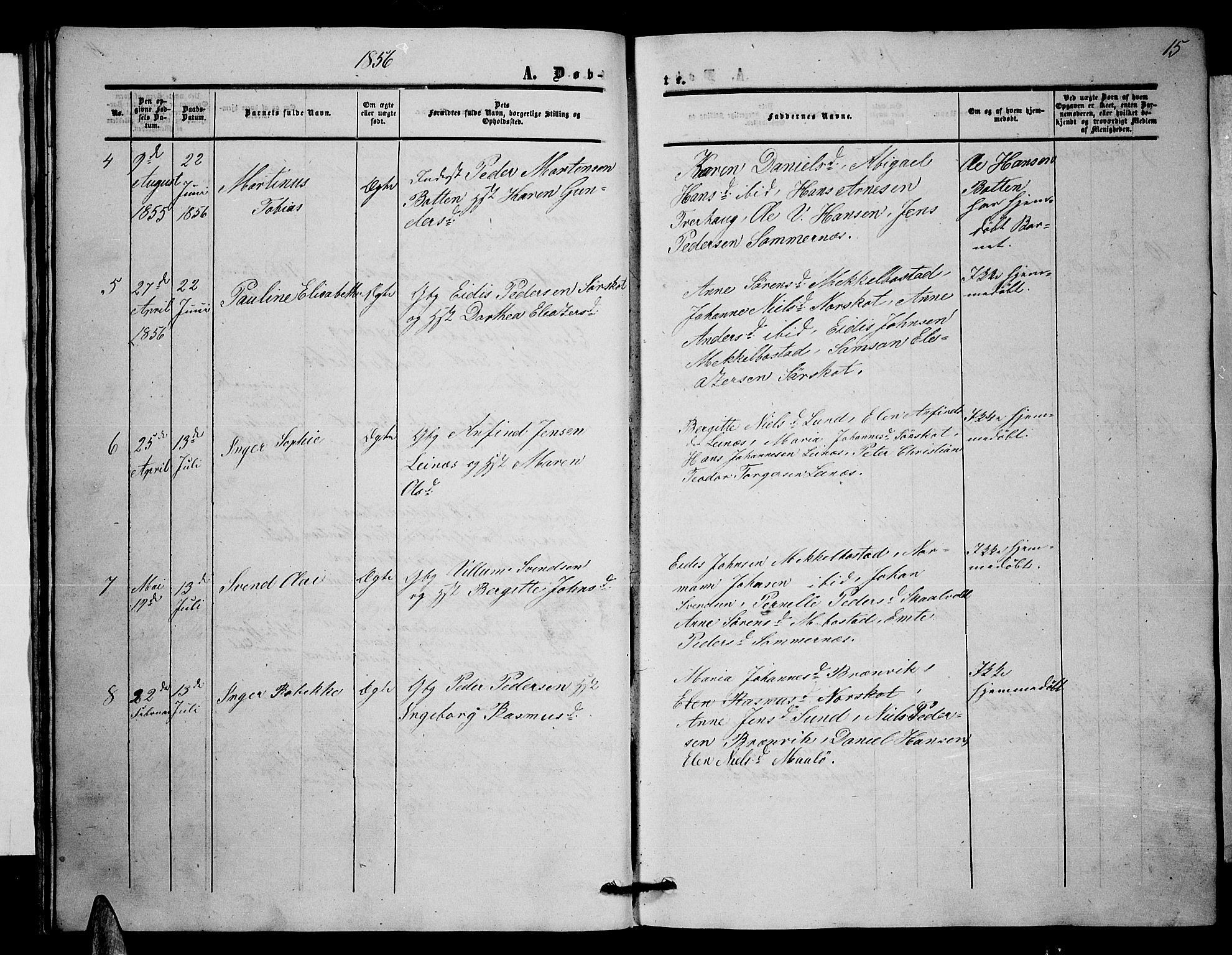Ministerialprotokoller, klokkerbøker og fødselsregistre - Nordland, SAT/A-1459/857/L0827: Parish register (copy) no. 857C02, 1852-1879, p. 15