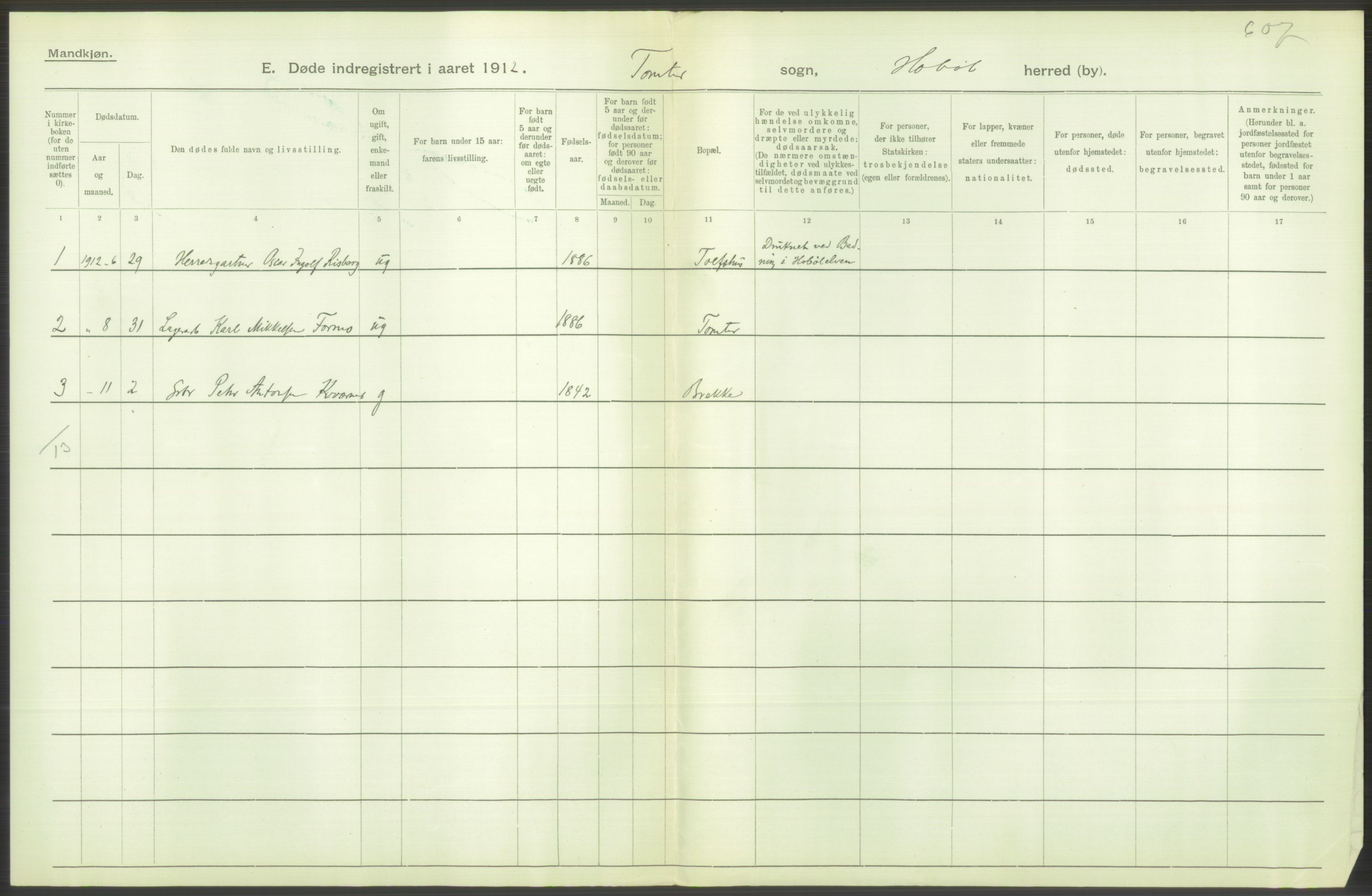 Statistisk sentralbyrå, Sosiodemografiske emner, Befolkning, AV/RA-S-2228/D/Df/Dfb/Dfbb/L0003: Smålenenes amt:  Døde. Bygder og byer., 1912, p. 304