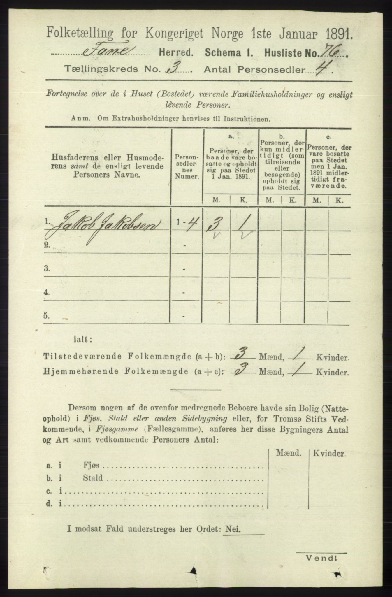 RA, 1891 census for 1249 Fana, 1891, p. 872