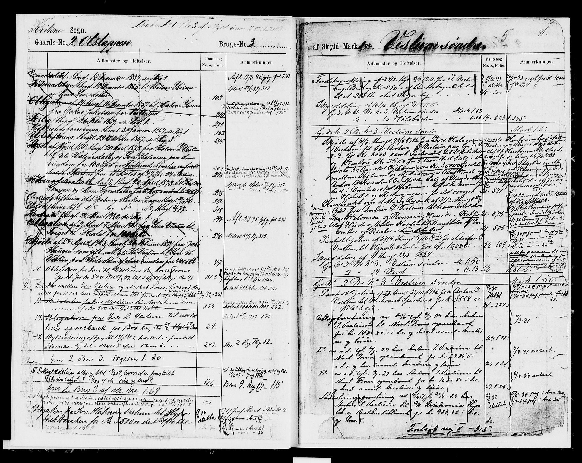 Nord-Gudbrandsdal tingrett, SAH/TING-002/H/Ha/Had/L0012: Mortgage register no. 12, 1889-1950, p. 5