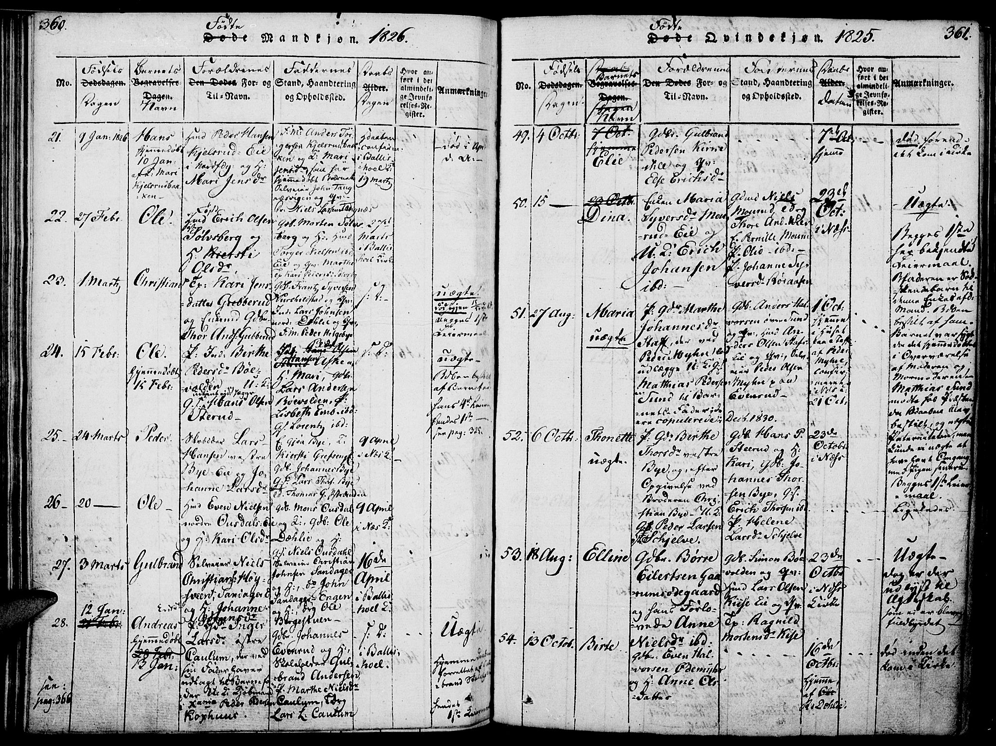 Nes prestekontor, Hedmark, AV/SAH-PREST-020/K/Ka/L0002: Parish register (official) no. 2, 1813-1827, p. 360-361