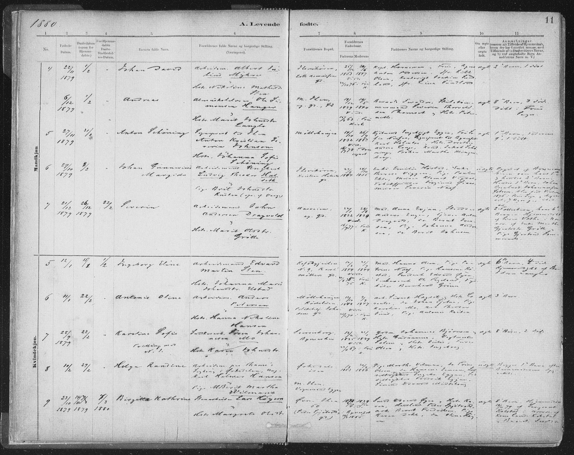 Ministerialprotokoller, klokkerbøker og fødselsregistre - Sør-Trøndelag, SAT/A-1456/603/L0162: Parish register (official) no. 603A01, 1879-1895, p. 11