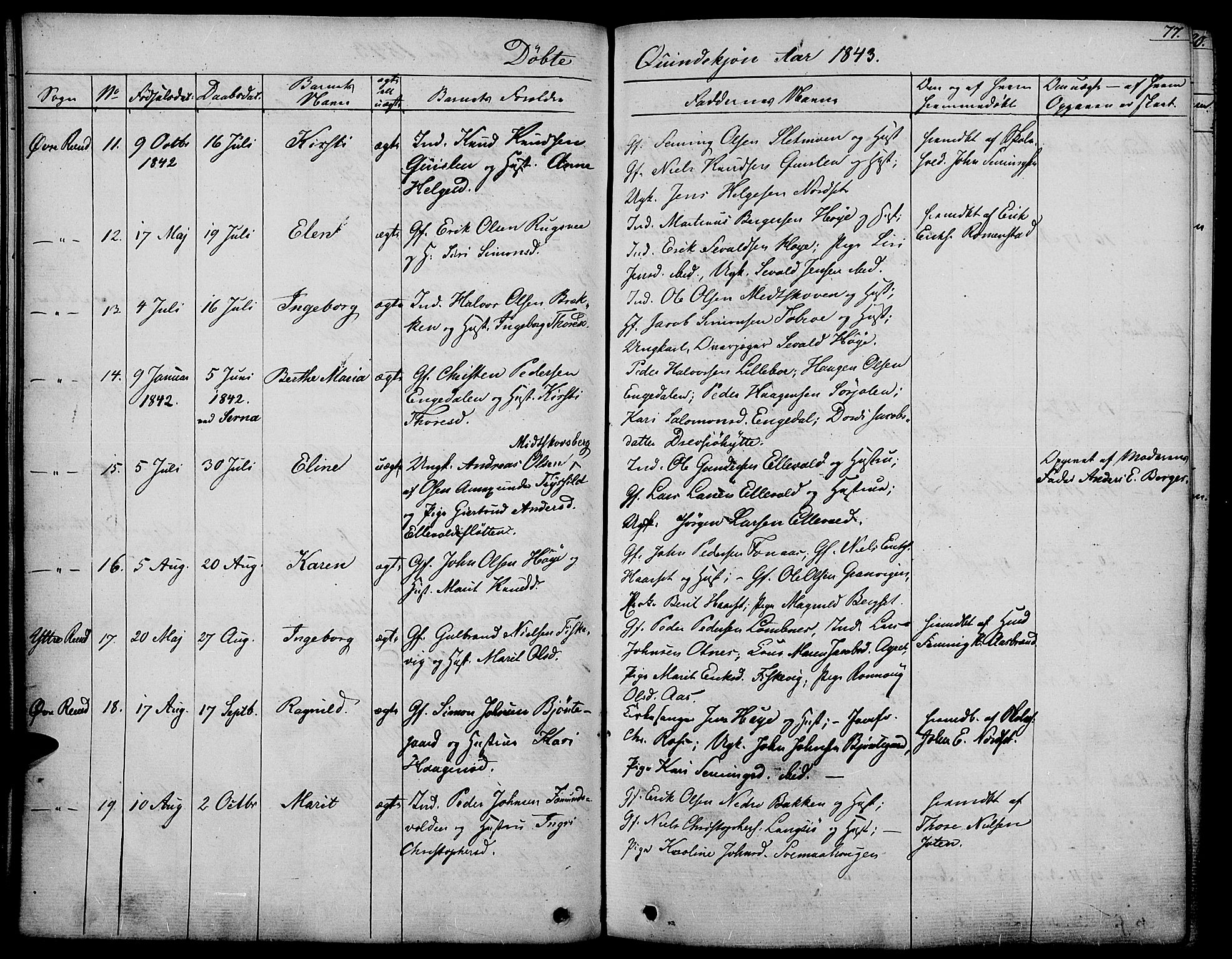 Rendalen prestekontor, AV/SAH-PREST-054/H/Ha/Haa/L0004: Parish register (official) no. 4, 1829-1852, p. 77