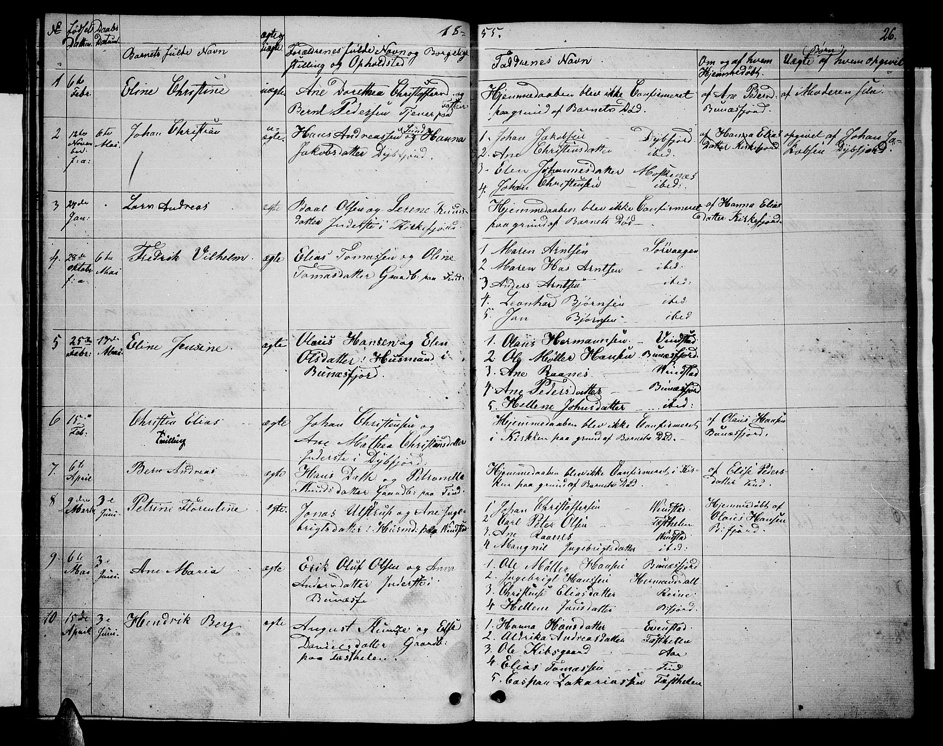 Ministerialprotokoller, klokkerbøker og fødselsregistre - Nordland, SAT/A-1459/886/L1224: Parish register (copy) no. 886C01, 1843-1873, p. 26