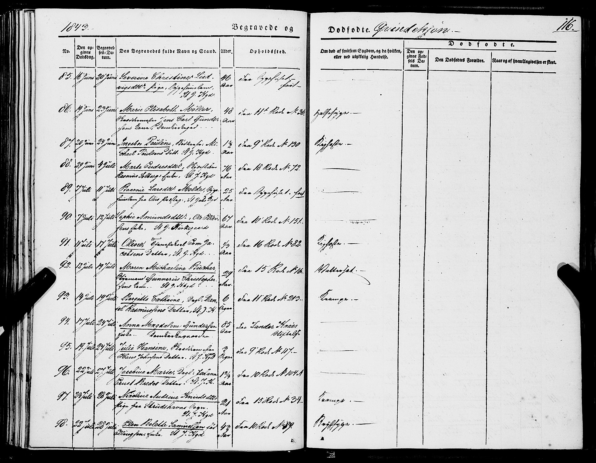 Domkirken sokneprestembete, AV/SAB-A-74801/H/Haa/L0040: Parish register (official) no. E 1, 1841-1853, p. 116