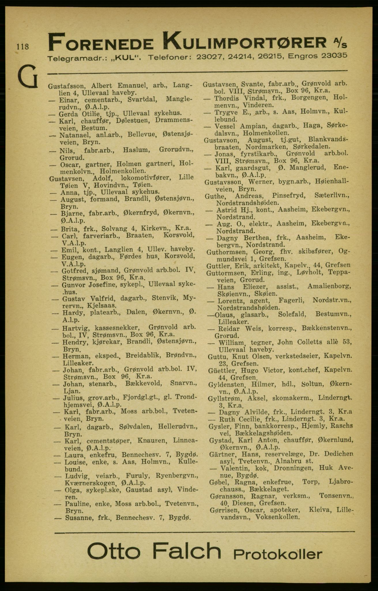 Aker adressebok/adressekalender, PUBL/001/A/003: Akers adressekalender, 1924-1925, p. 118