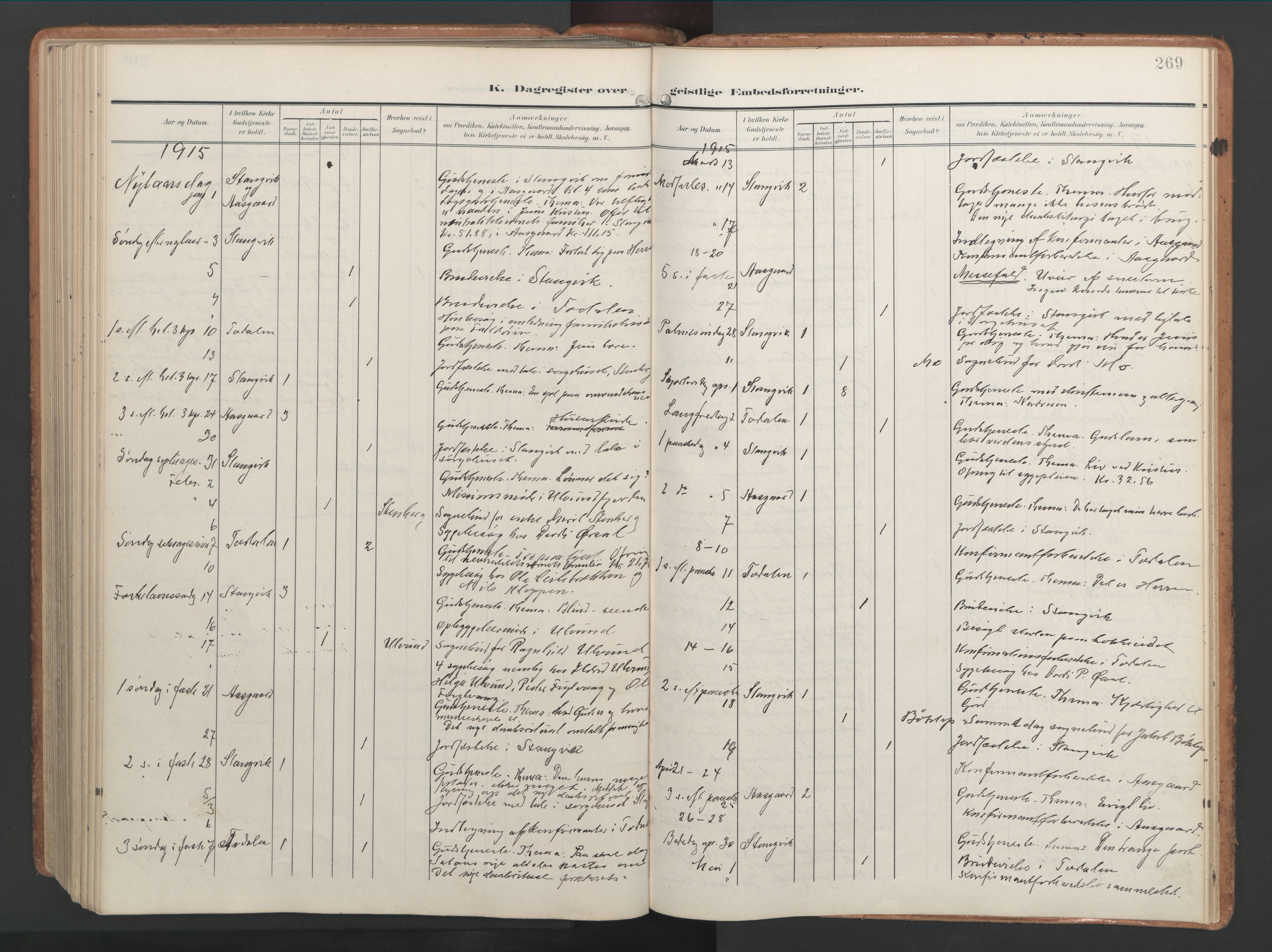 Ministerialprotokoller, klokkerbøker og fødselsregistre - Møre og Romsdal, AV/SAT-A-1454/592/L1030: Parish register (official) no. 592A08, 1901-1925, p. 269