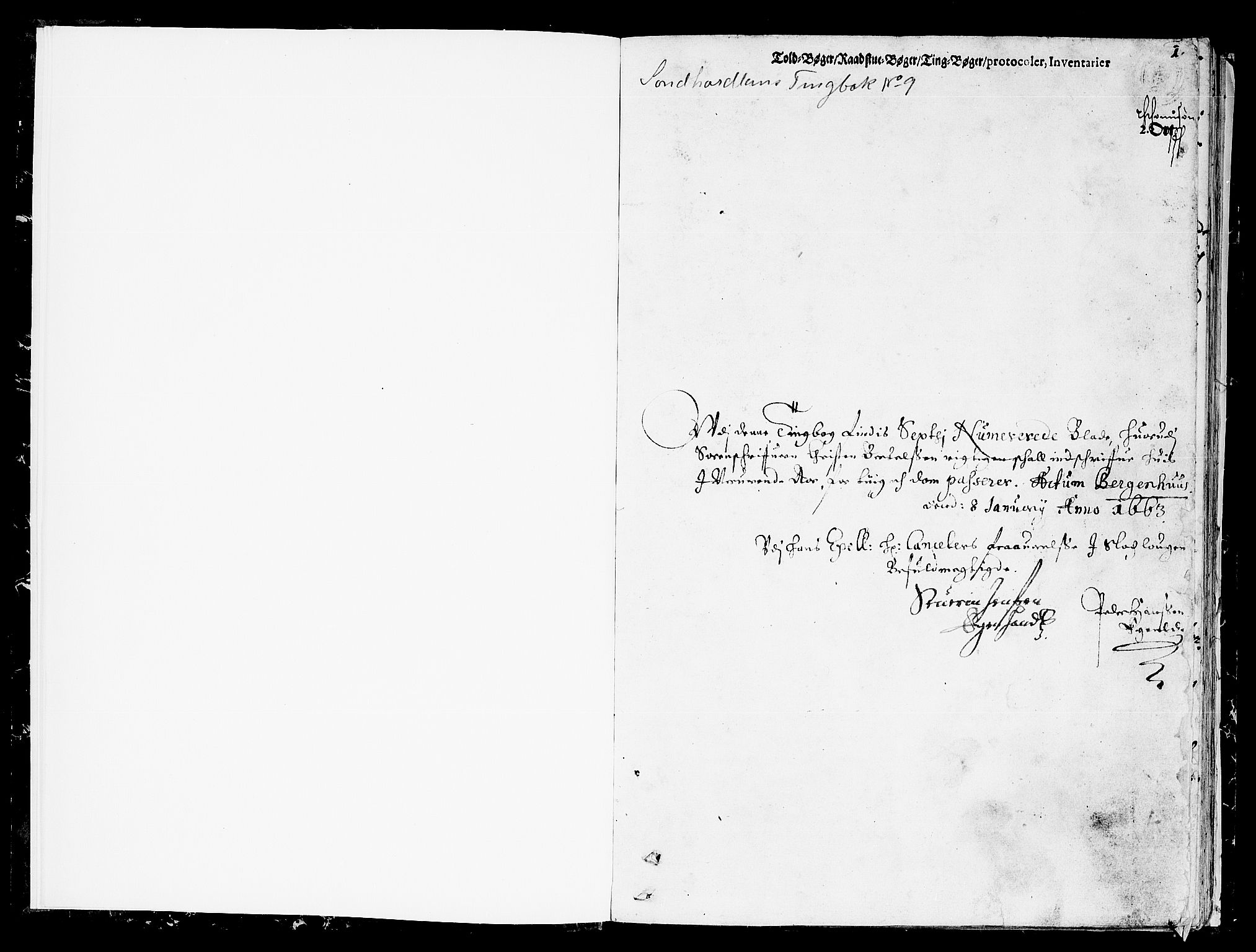 Sunnhordland sorenskrivar, SAB/A-2401/1/F/Faa/L0009: Tingbøker, 1663, p. 0b-1a