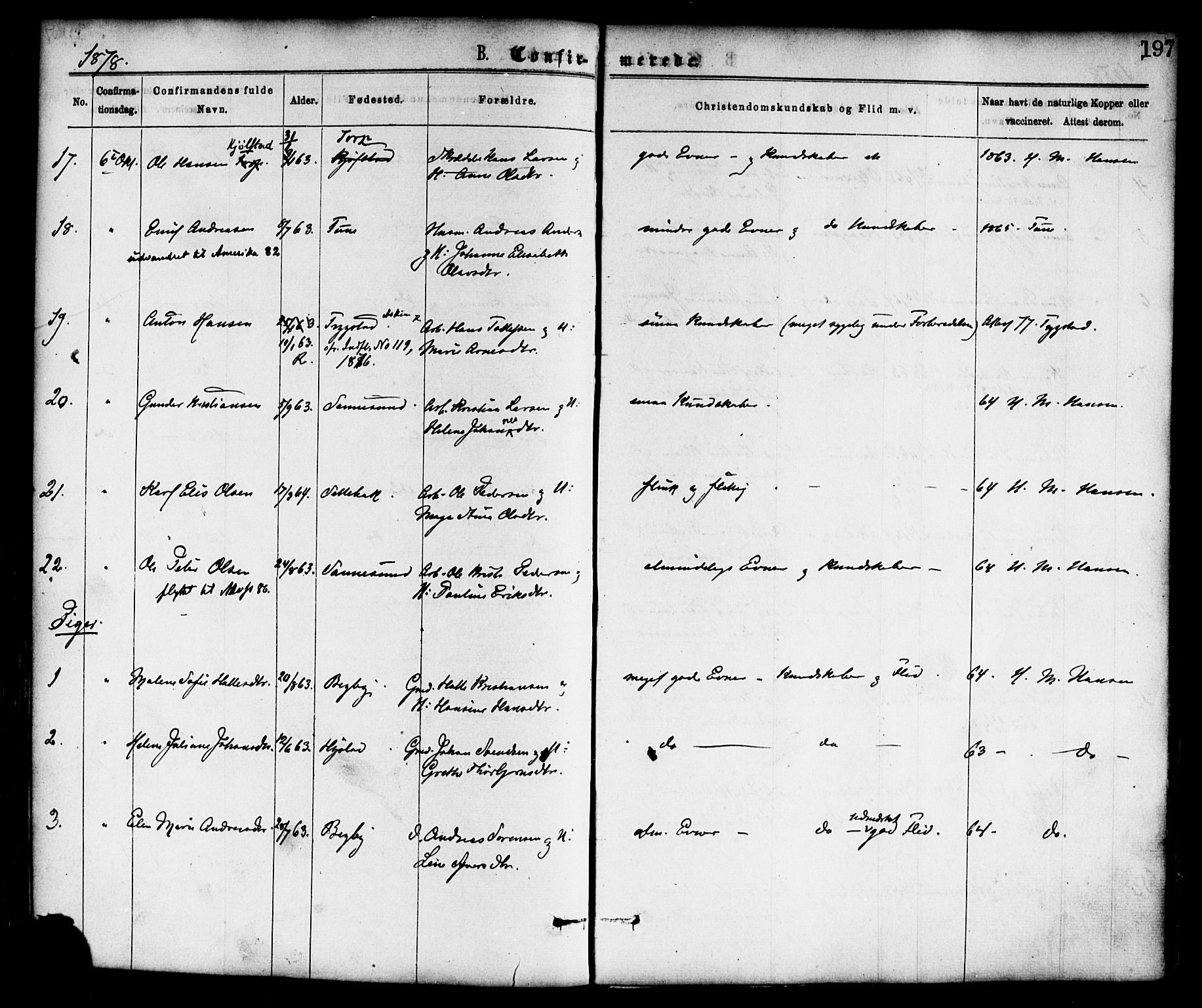 Borge prestekontor Kirkebøker, SAO/A-10903/F/Fa/L0007: Parish register (official) no. I 7, 1875-1886, p. 197
