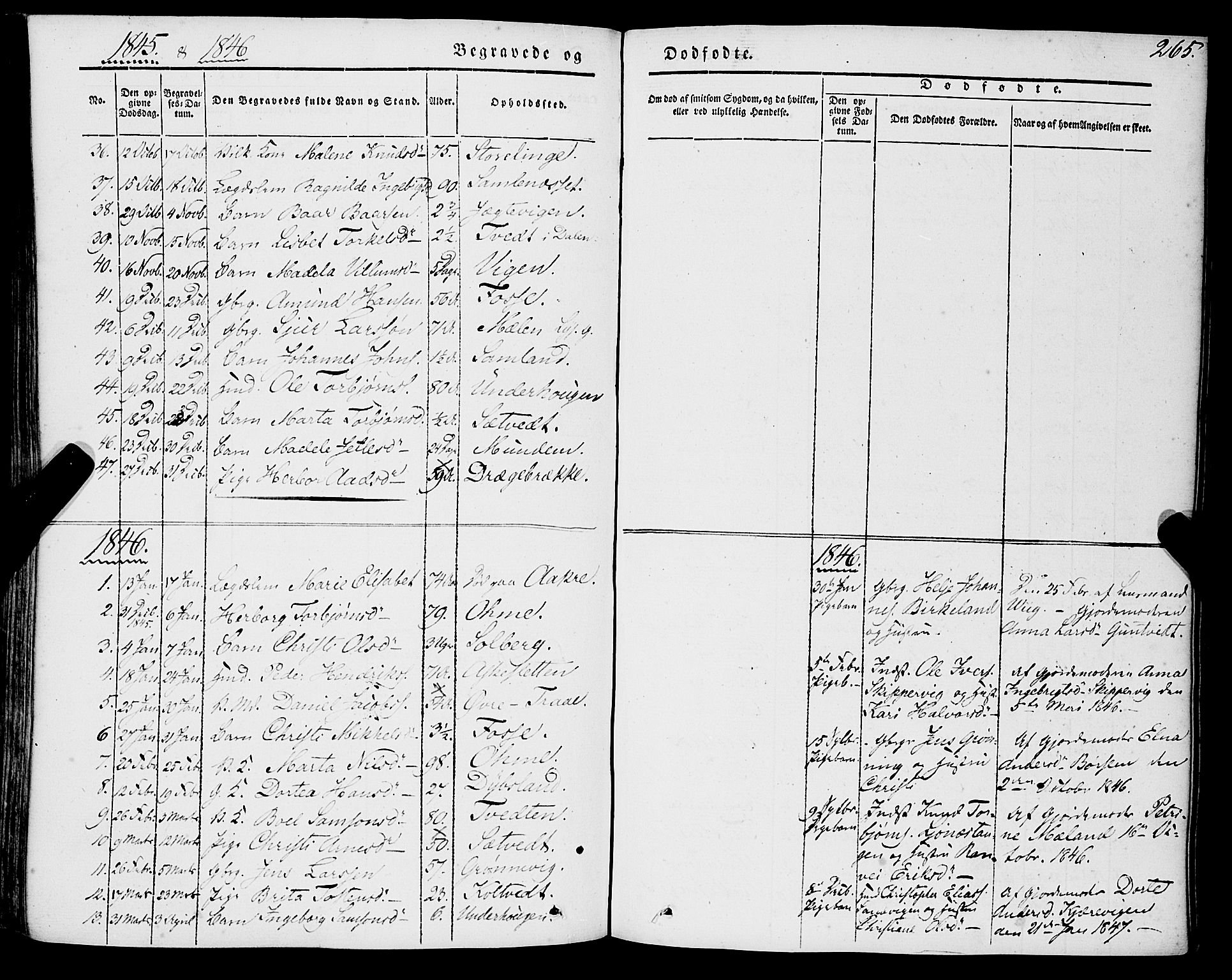 Strandebarm sokneprestembete, SAB/A-78401/H/Haa: Parish register (official) no. A 7, 1844-1872, p. 265