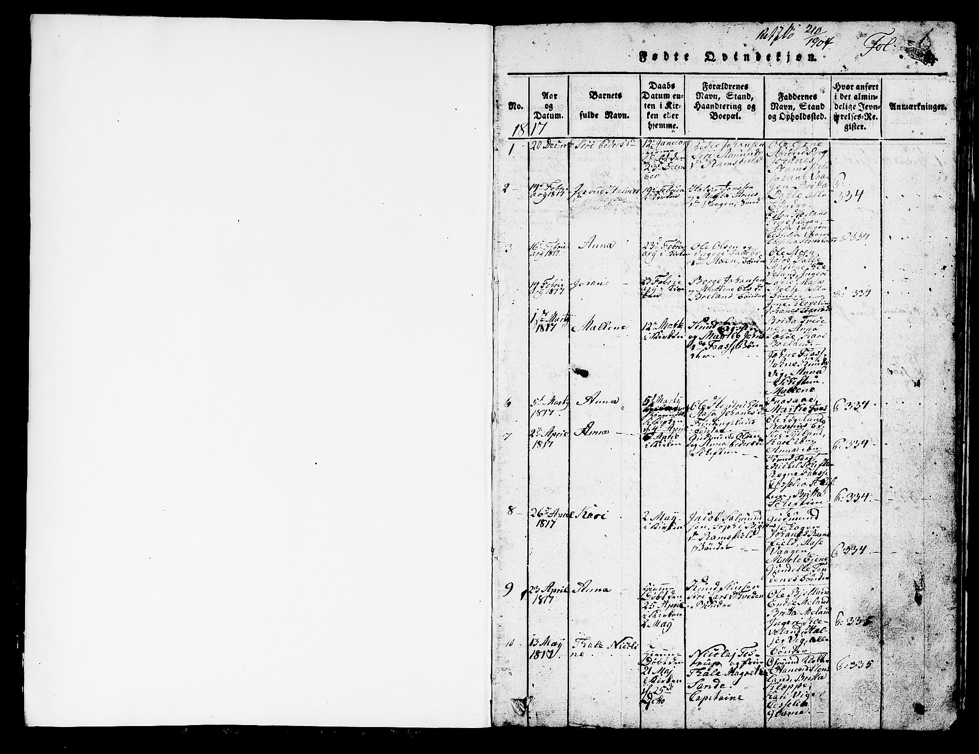 Hjelmeland sokneprestkontor, SAST/A-101843/01/V/L0001: Parish register (copy) no. B 1, 1816-1841, p. 1