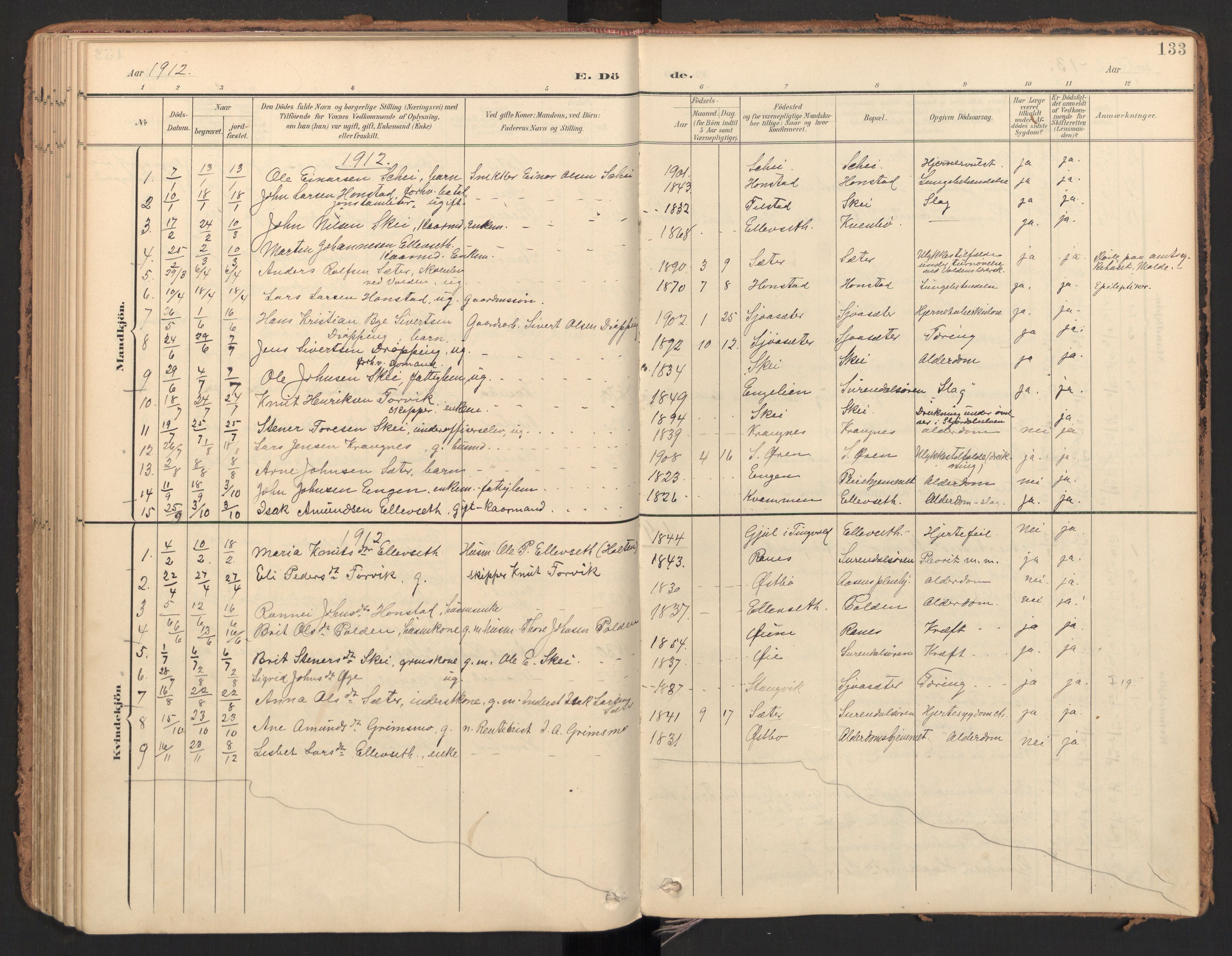 Ministerialprotokoller, klokkerbøker og fødselsregistre - Møre og Romsdal, AV/SAT-A-1454/596/L1057: Parish register (official) no. 596A02, 1900-1917, p. 133