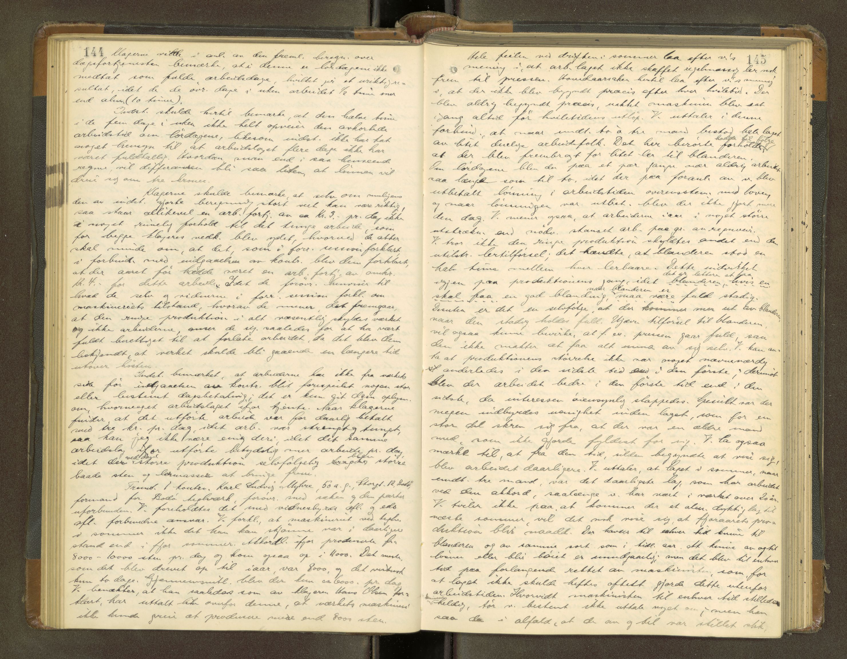 Bodø byfogd, AV/SAT-A-4588/1/1/1B/L0002: Ekstrarettsprotokoll, 1908-1918, p. 144-145