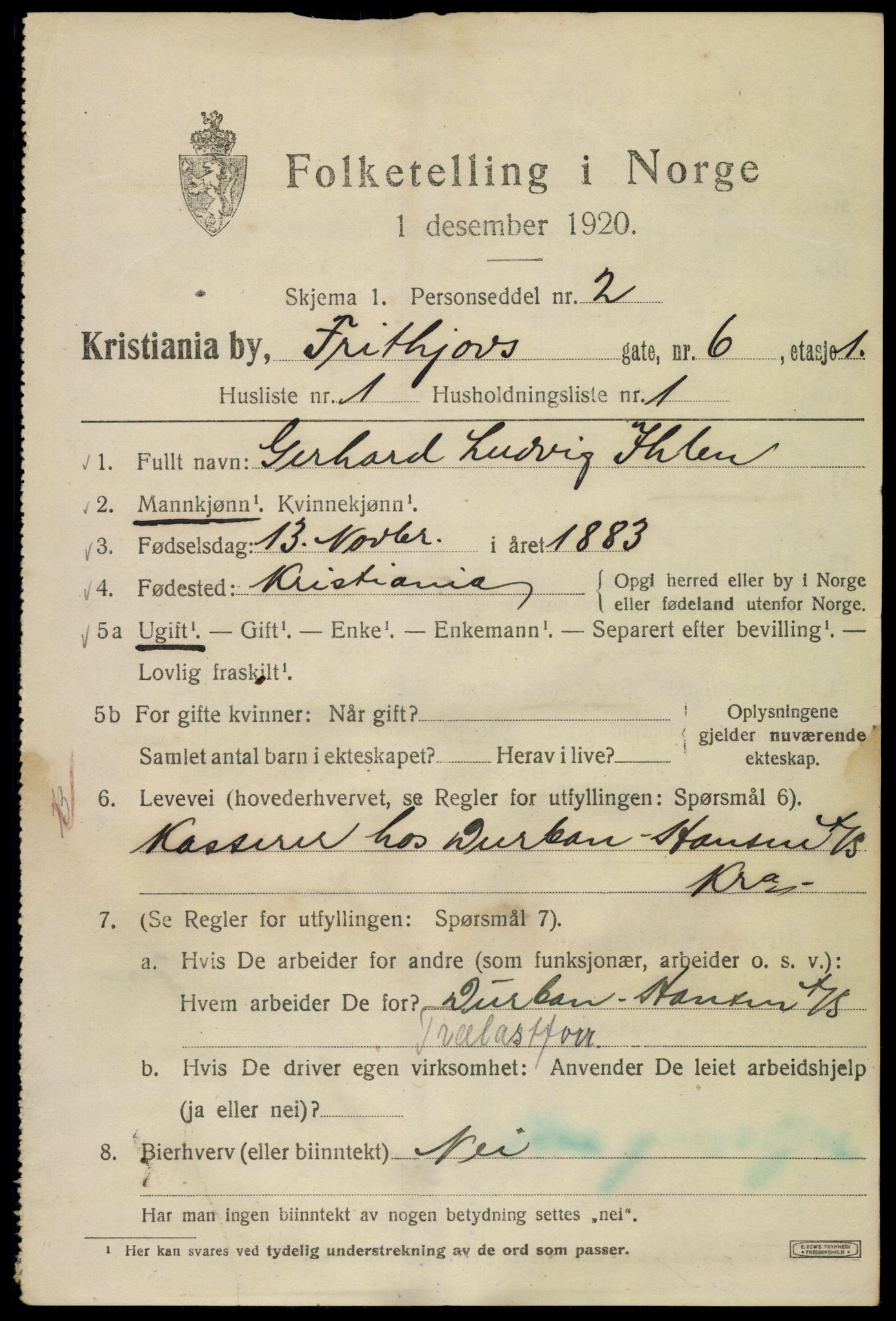 SAO, 1920 census for Kristiania, 1920, p. 238389