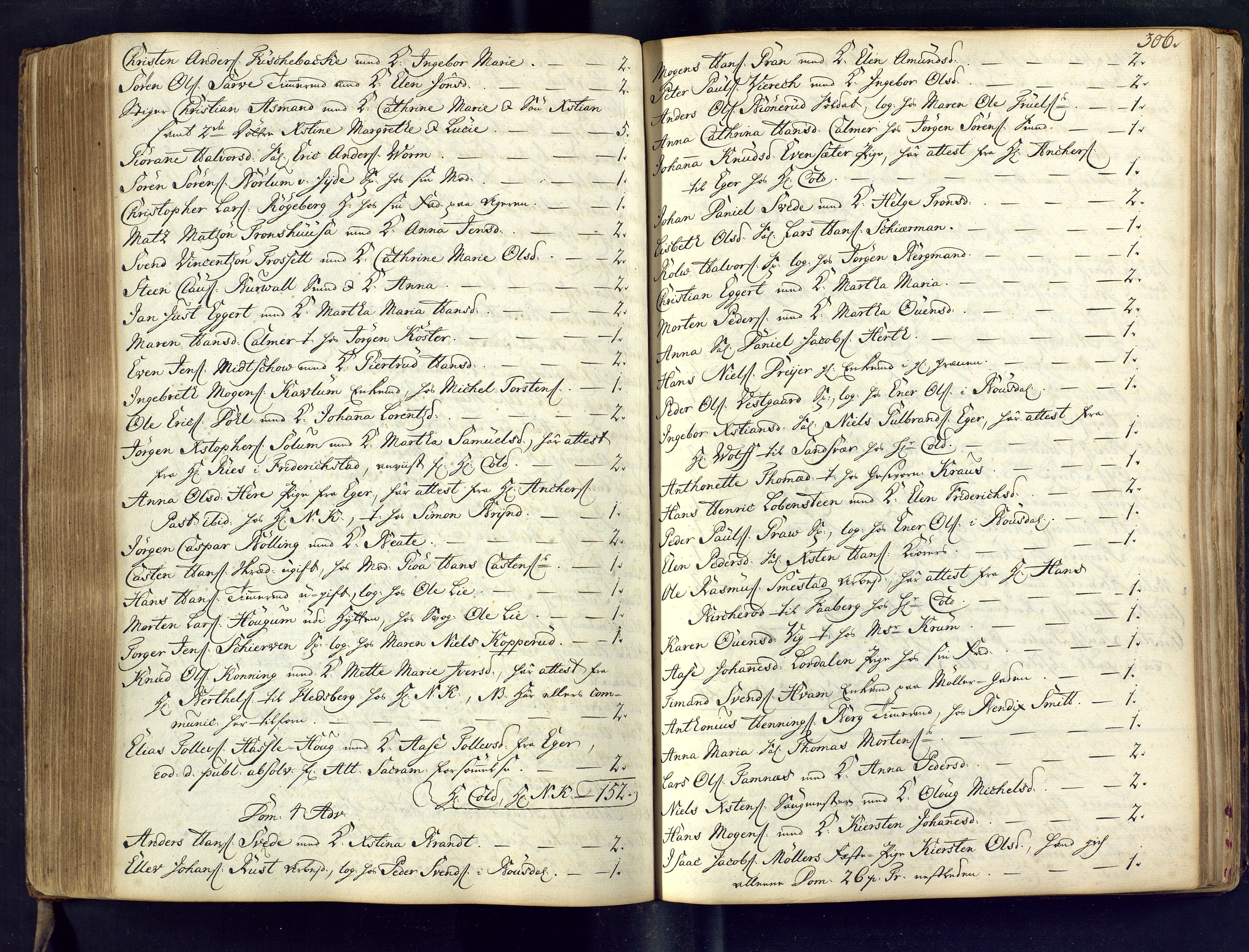 Kongsberg kirkebøker, AV/SAKO-A-22/M/Ma/L0002: Communicants register no. 2, 1739-1745, p. 306
