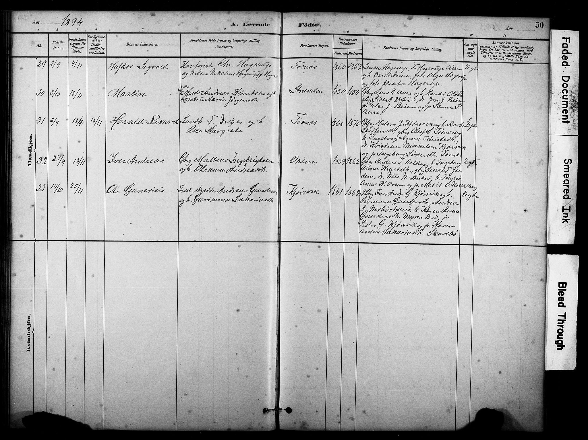 Ministerialprotokoller, klokkerbøker og fødselsregistre - Møre og Romsdal, SAT/A-1454/565/L0755: Parish register (copy) no. 565C04, 1883-1903, p. 50