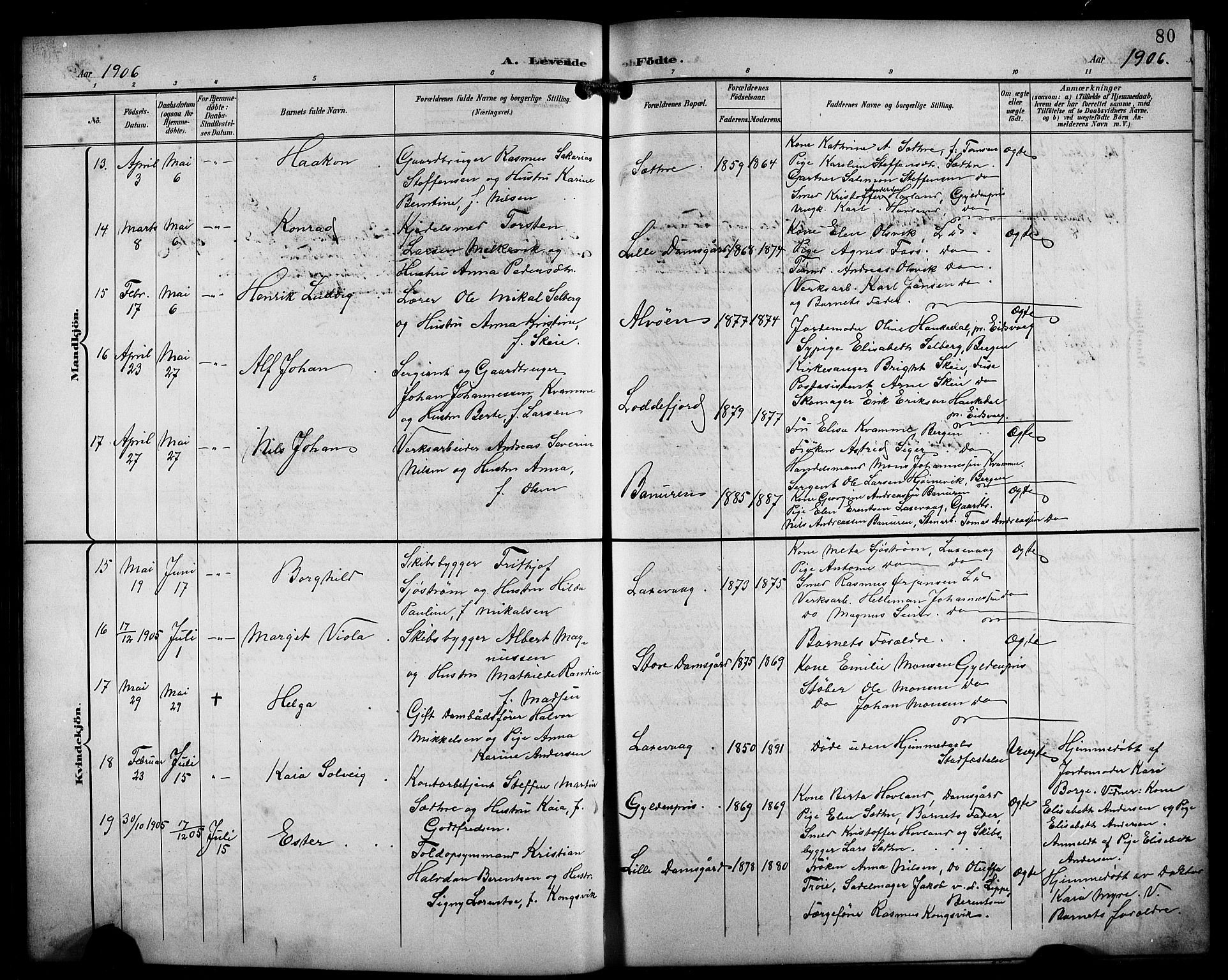 Laksevåg Sokneprestembete, AV/SAB-A-76501/H/Ha/Hab/Haba/L0004: Parish register (copy) no. A 4, 1899-1909, p. 80