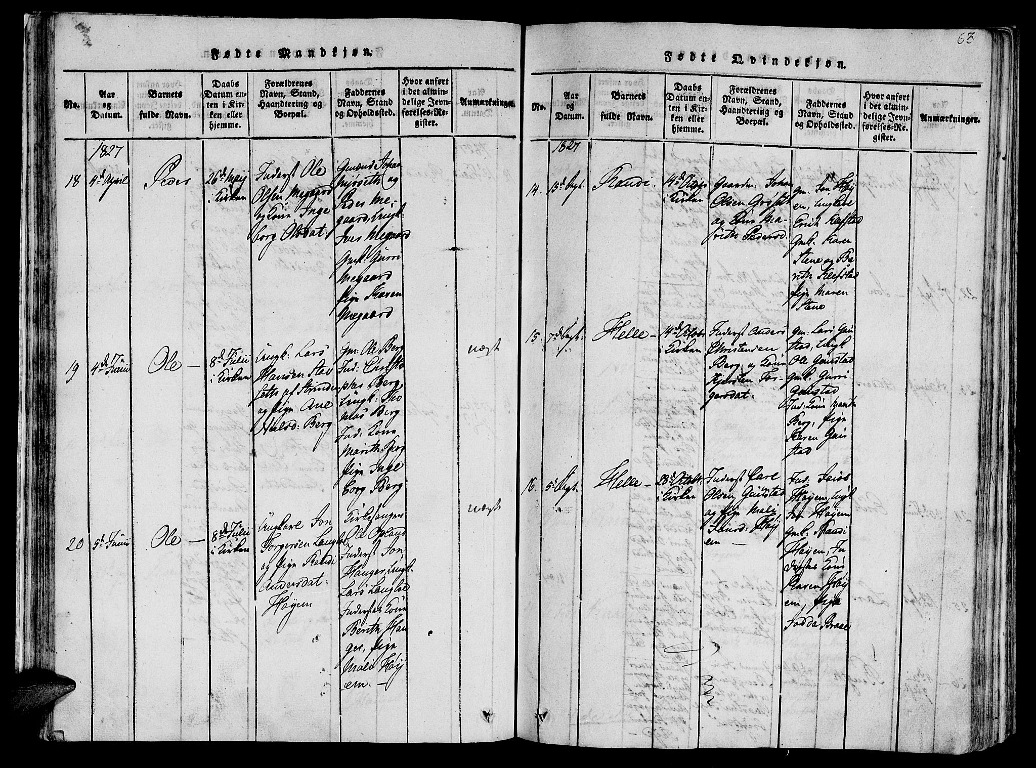 Ministerialprotokoller, klokkerbøker og fødselsregistre - Sør-Trøndelag, SAT/A-1456/612/L0372: Parish register (official) no. 612A06 /1, 1816-1828, p. 63