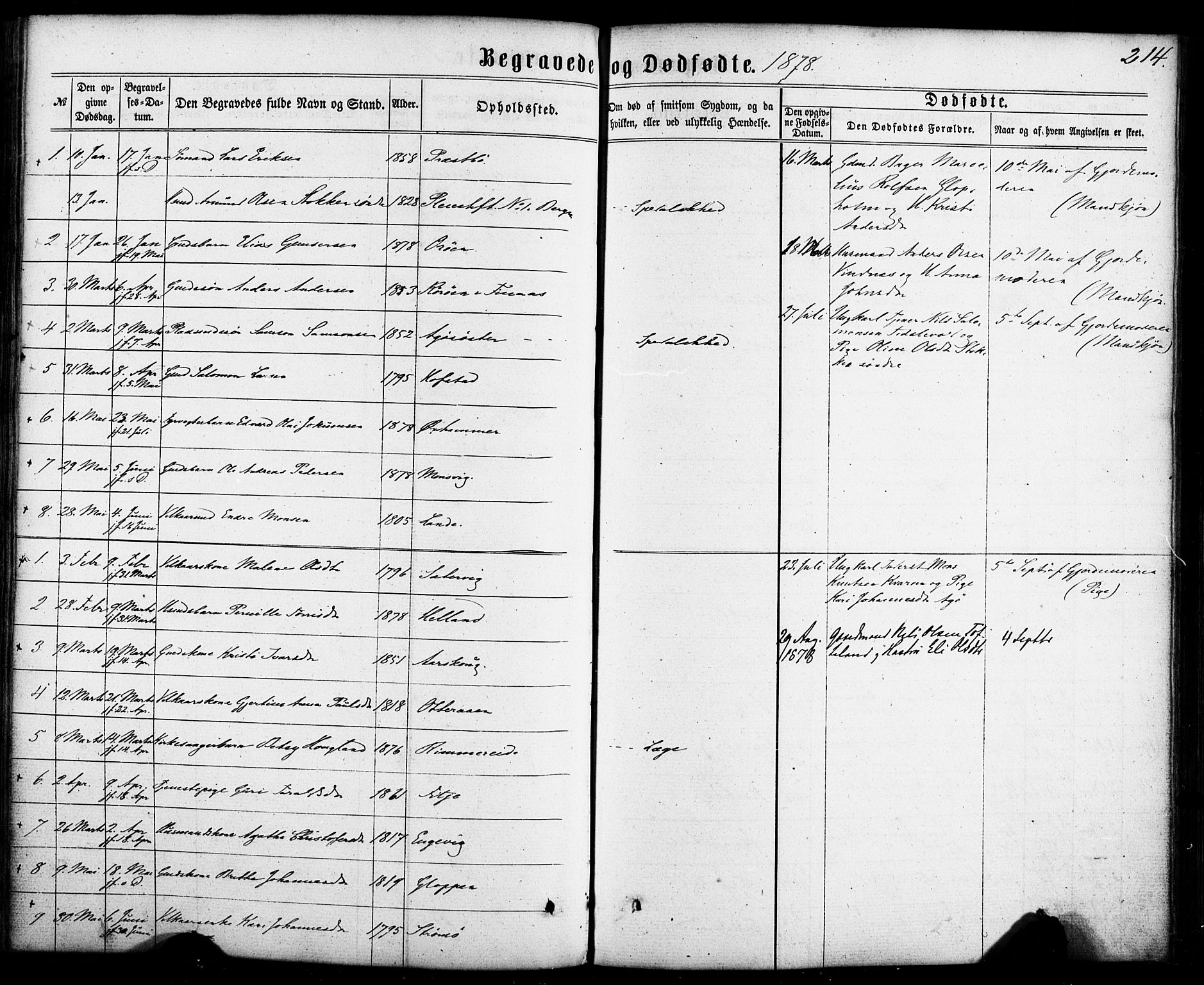 Fitjar sokneprestembete, SAB/A-99926: Parish register (official) no. A 1, 1862-1881, p. 214