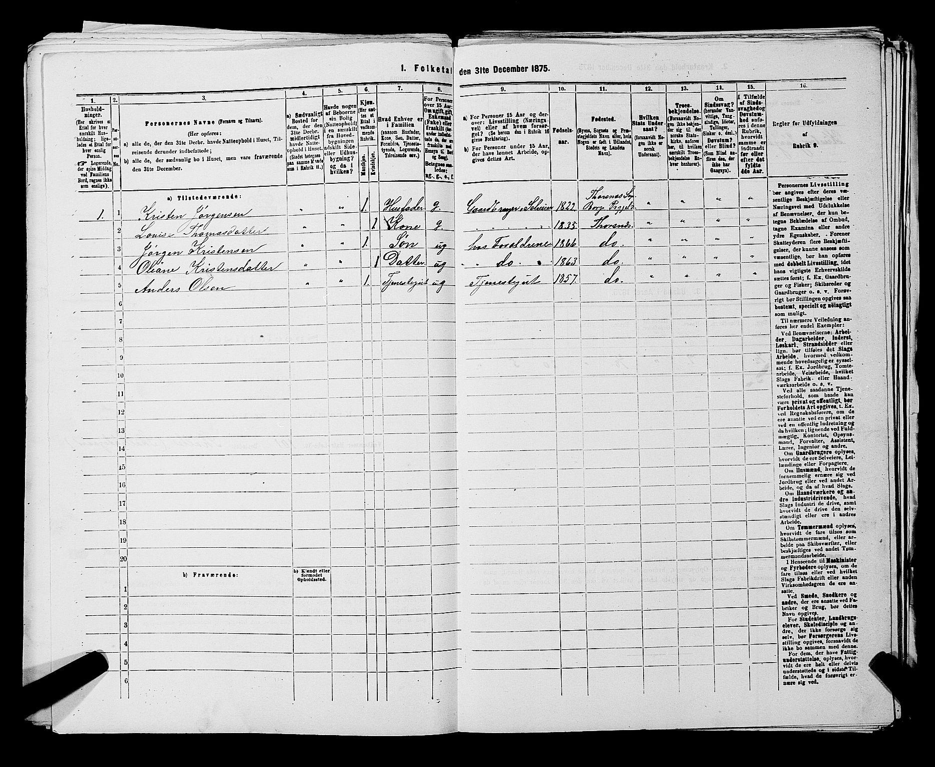 RA, 1875 census for 0113P Borge, 1875, p. 1113