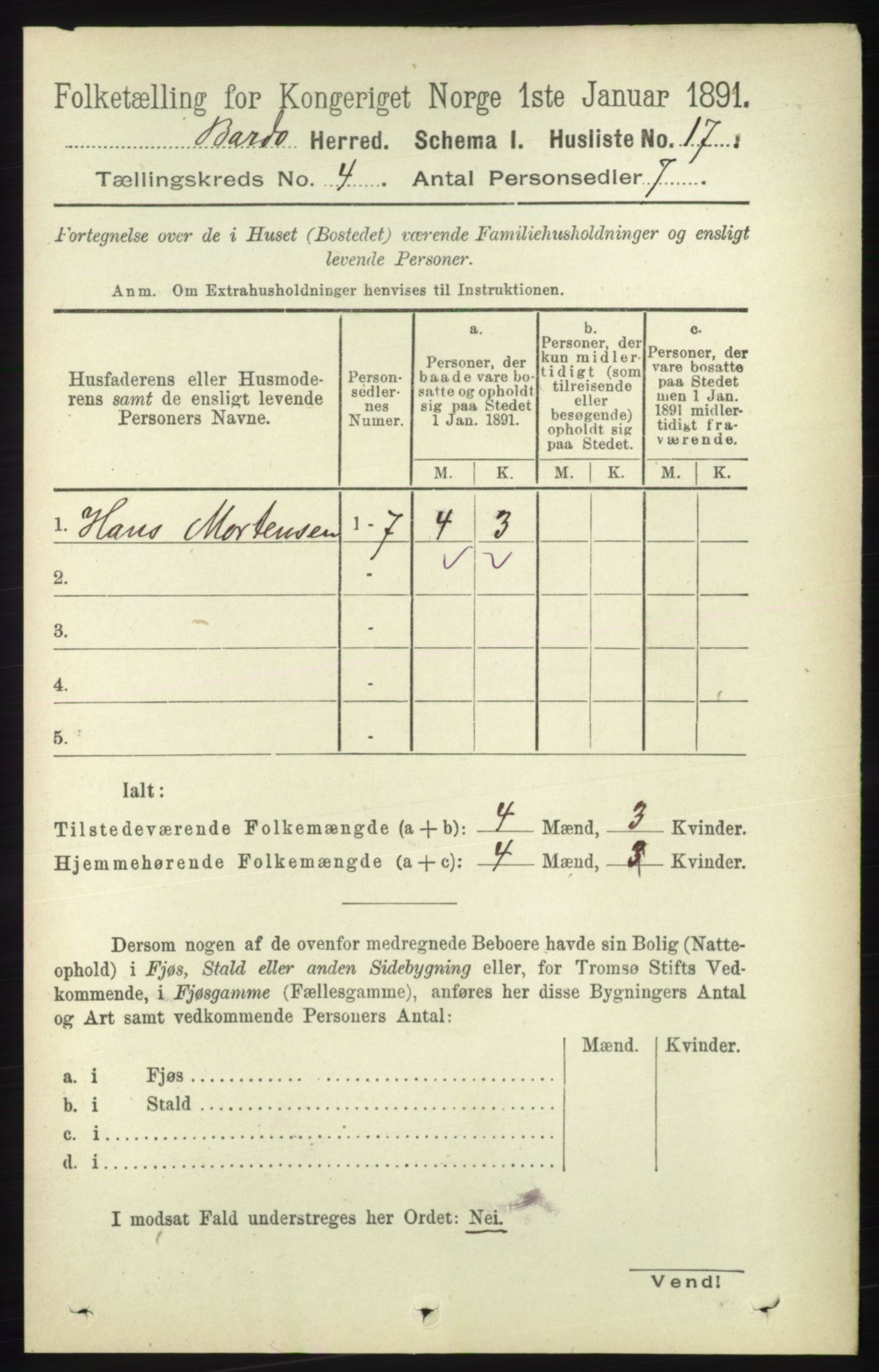 RA, 1891 census for 1922 Bardu, 1891, p. 1292