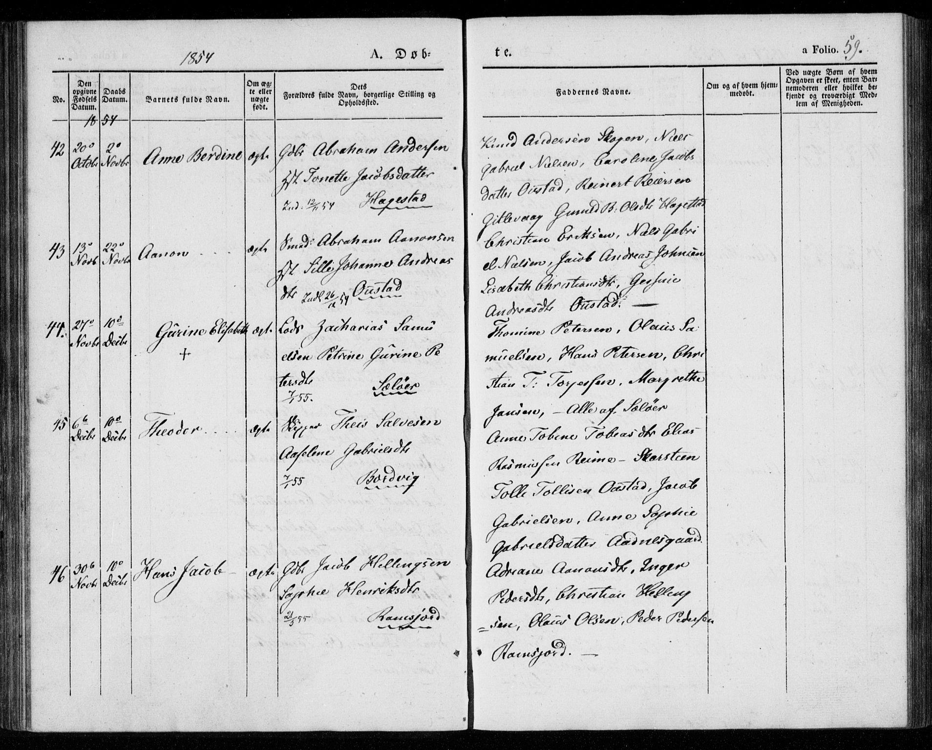 Lyngdal sokneprestkontor, AV/SAK-1111-0029/F/Fa/Faa/L0001: Parish register (official) no. A 1, 1837-1857, p. 59