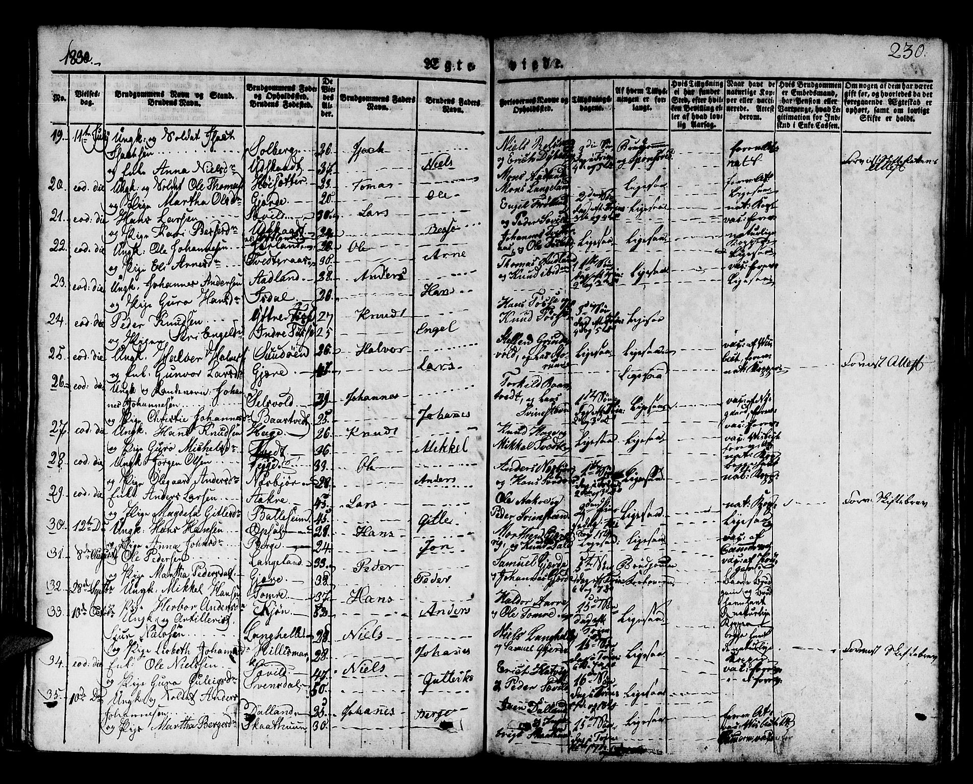 Os sokneprestembete, SAB/A-99929: Parish register (official) no. A 14, 1826-1839, p. 230