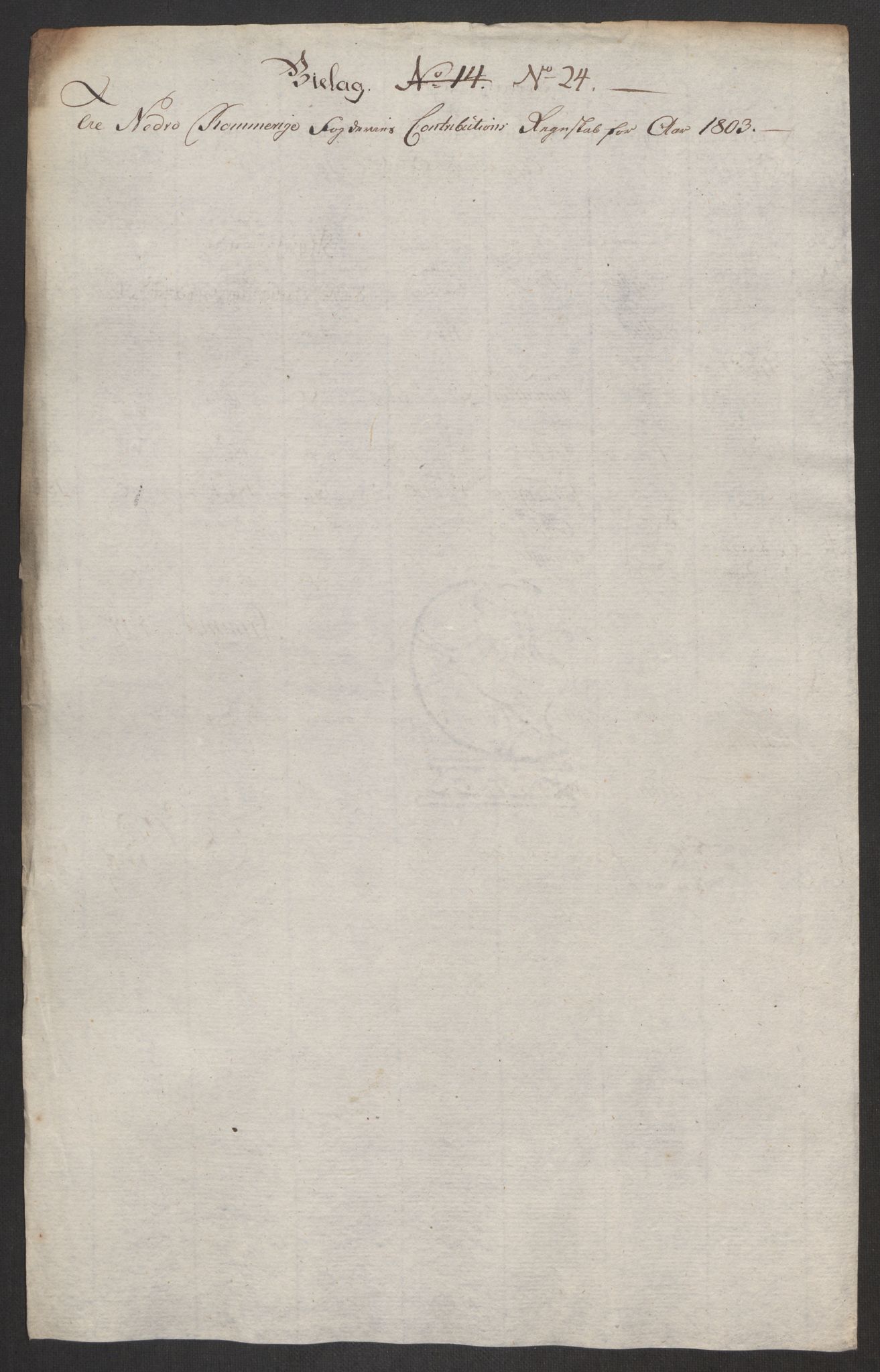 Rentekammeret inntil 1814, Reviderte regnskaper, Fogderegnskap, AV/RA-EA-4092/R11/L0679: Fogderegnskap Nedre Romerike, 1803, p. 106