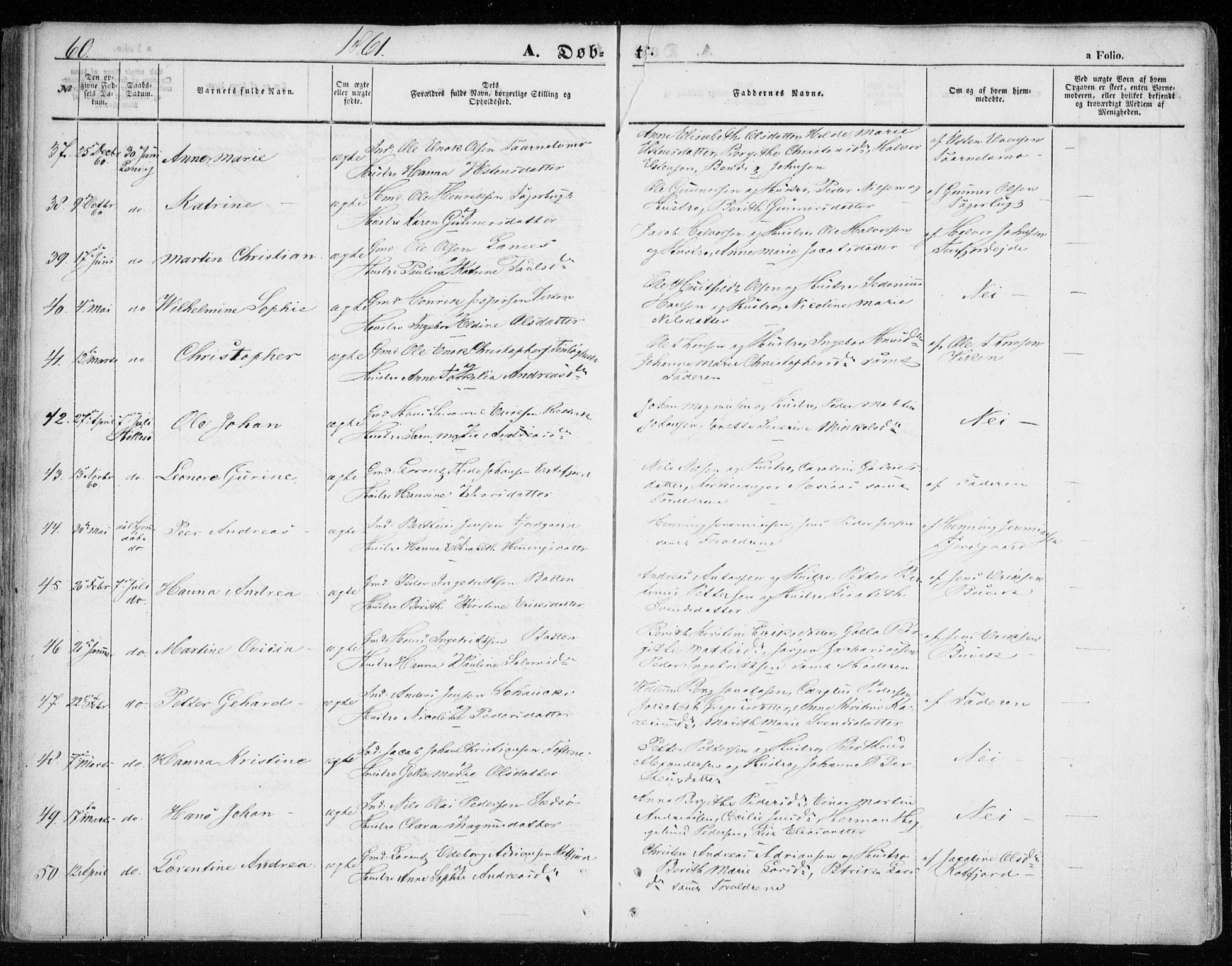 Lenvik sokneprestembete, SATØ/S-1310/H/Ha/Haa/L0007kirke: Parish register (official) no. 7, 1855-1865, p. 60