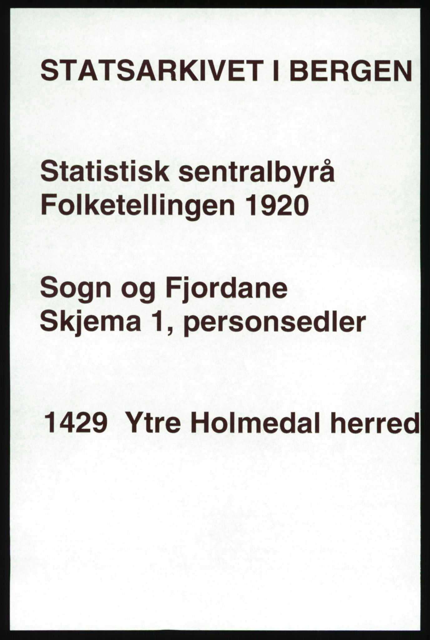 SAB, 1920 census for Fjaler, 1920, p. 1375