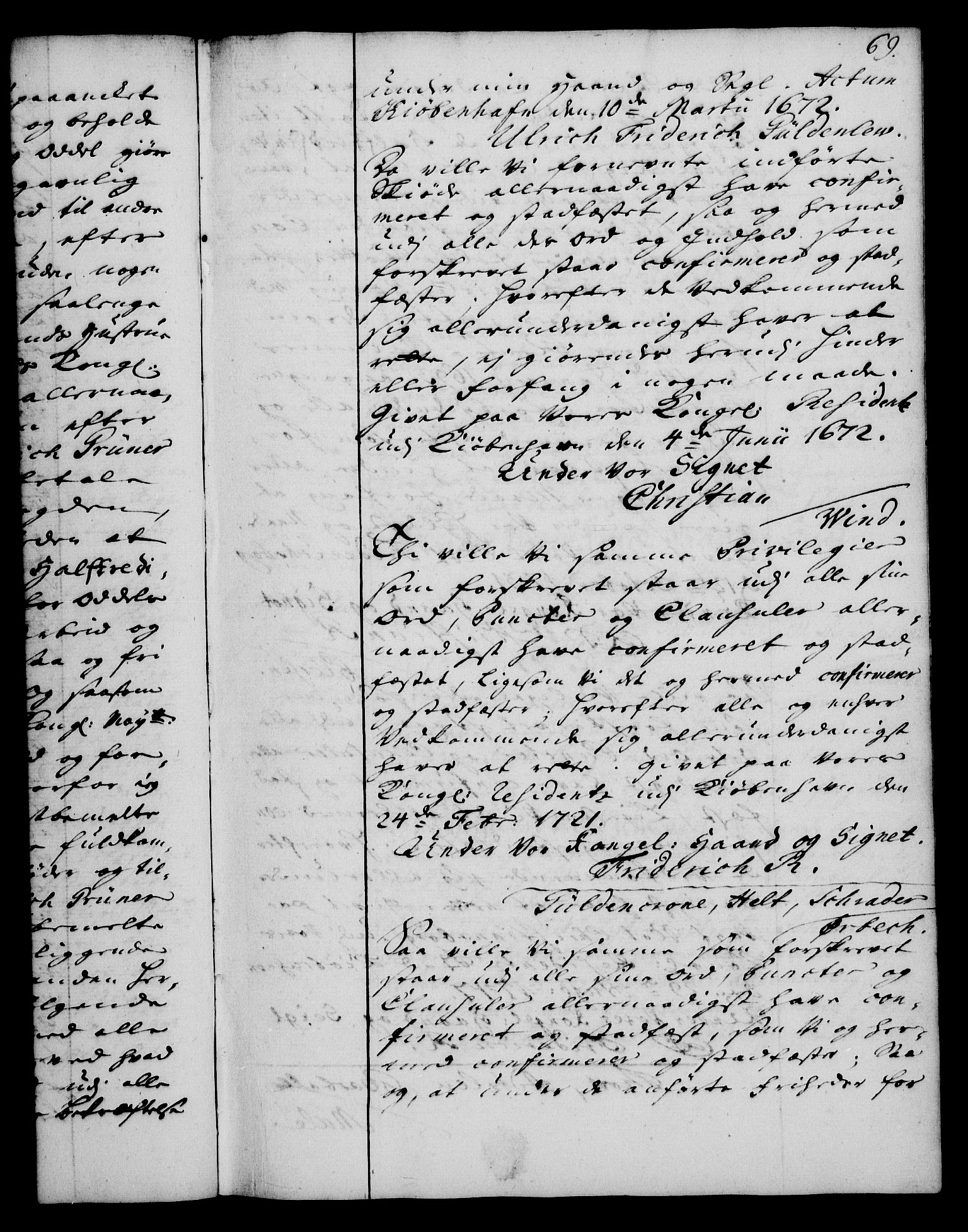 Rentekammeret, Kammerkanselliet, RA/EA-3111/G/Gg/Ggc/Ggca/L0001: Norsk konfirmasjonsekspedisjonsprotokoll med register (merket RK 53.23), 1746-1750, p. 69