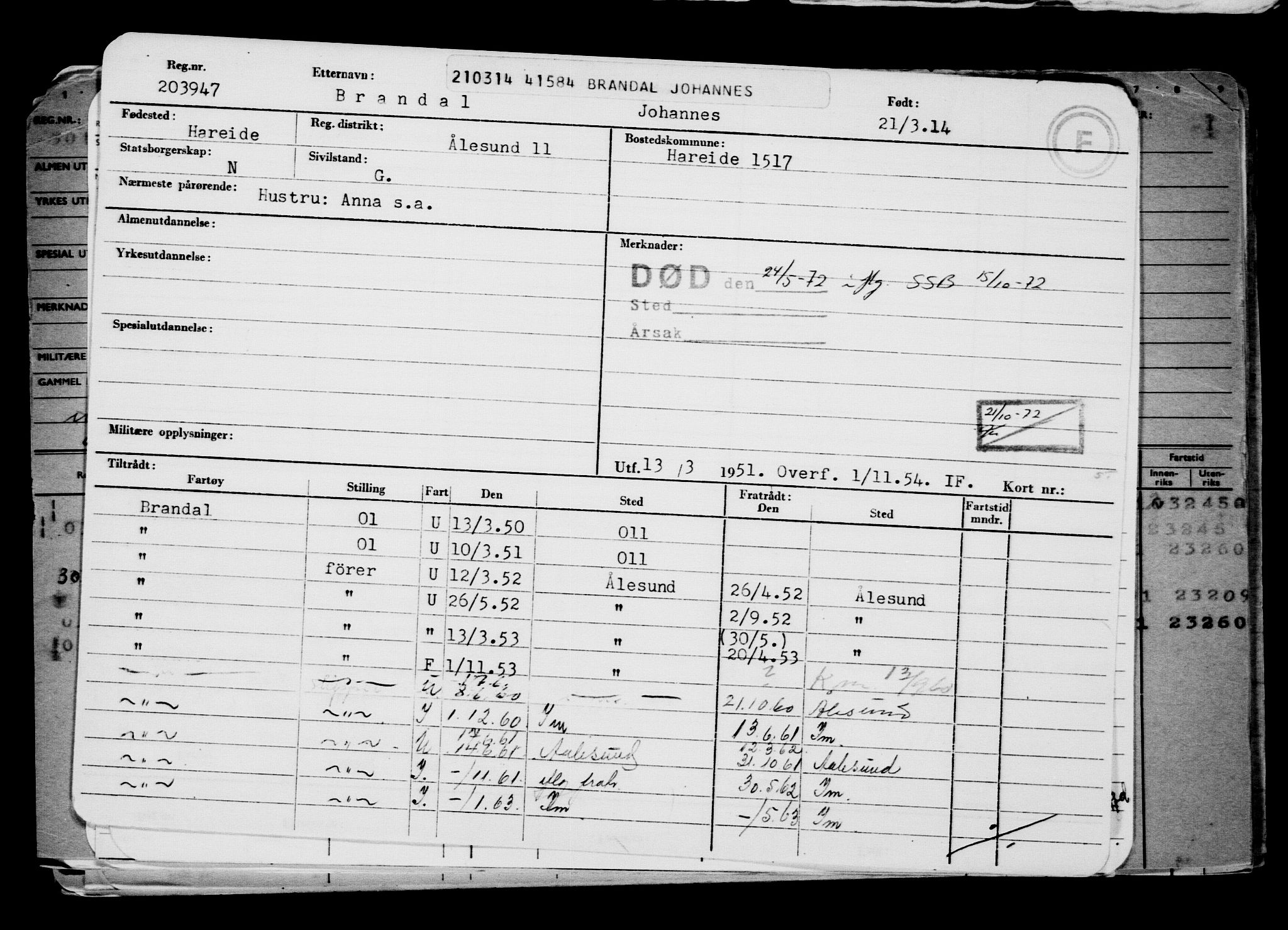 Direktoratet for sjømenn, AV/RA-S-3545/G/Gb/L0119: Hovedkort, 1914, p. 384